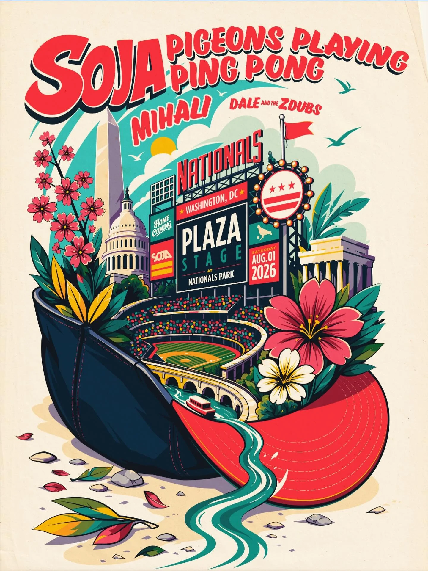 DC What up?! Stoked to be playing a band show alongside my friends in @sojagram @pigeonsplaying and @daleandthezdubs on August 1st at the Nationals Park Plaza Stage! 🎟️ Tickets on sale Friday May 8th at 10am ET