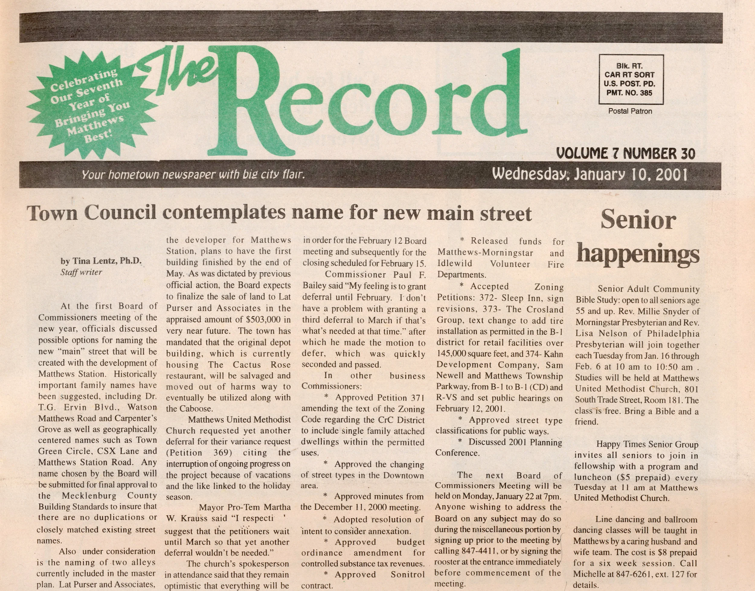 This original article was printed by The Record in 2001.