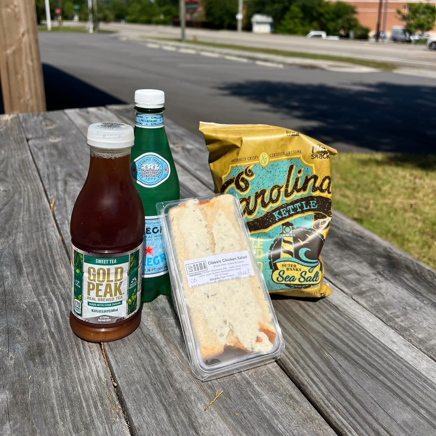 We have lots of options for Grab &amp; Go lunches here at 7006 Wrightsville Ave! Sandwiches, salads, chicken salad or pimento cheese with crackers, Boat Bites, kettle chips, drinks and more!!