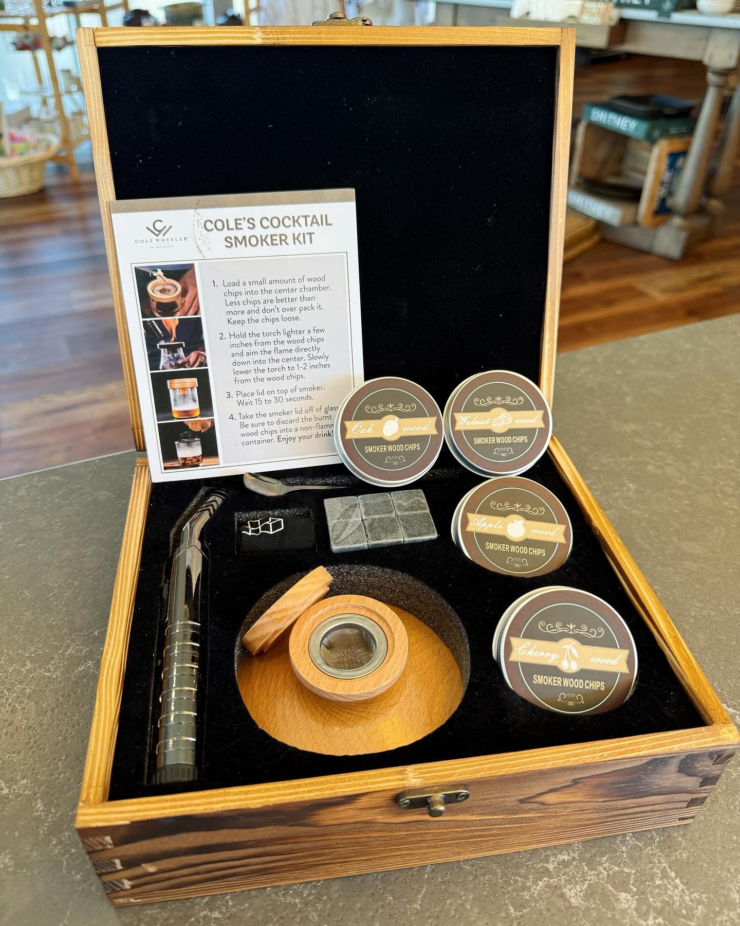 @colewheelerofficial is now in stock! Check off your Christmas list with these quality, timeless products 🎁 1. Cocktail Smoker Kit 2. Rechargeable Waterproof Lighter &amp; Pocketknife 3. Forged Butcher Knife 4. 2-pack Burger Press Kit!