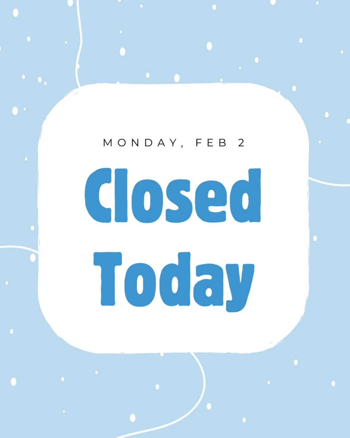 It got a bit icy over night so we&rsquo;re staying closed one more day to make sure everyone stays safe! Hopefully we&rsquo;ll see you all tomorrow! 🤞🏼