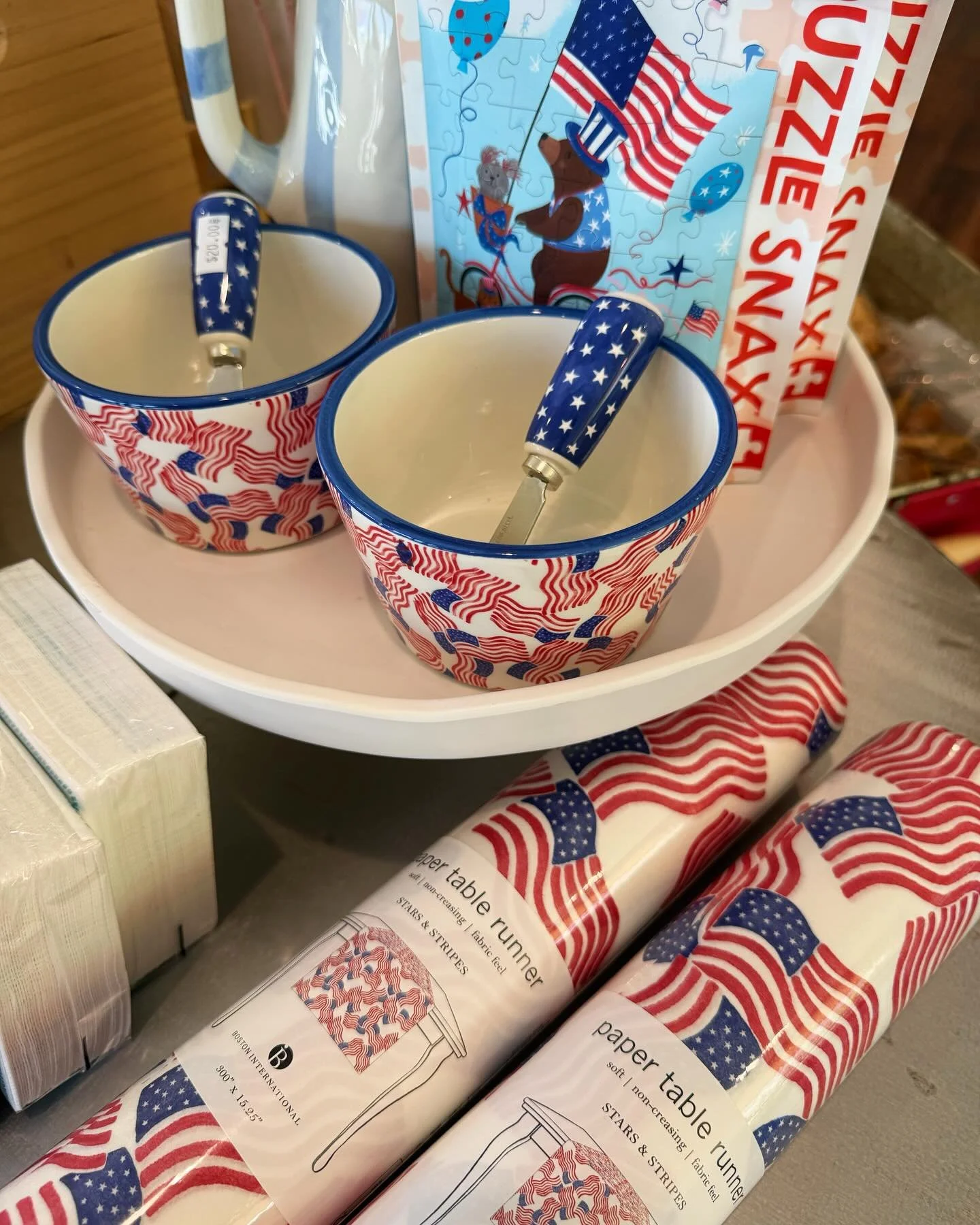 In addition to all the snacks, appetizers, meals, and desserts you can grab for the upcoming weekend, get even more festive with the red, white, &amp; blue! Plates, napkins, cups, and more! 🇺🇸 #memorialday #shoplocal #wilmingtonnc #wrightsvillenc