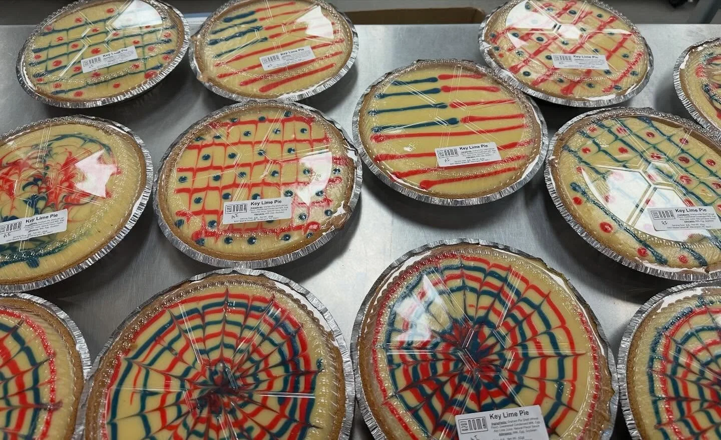 Red, White, &amp; Blue Key Lime Pies ready for the weekend!!!