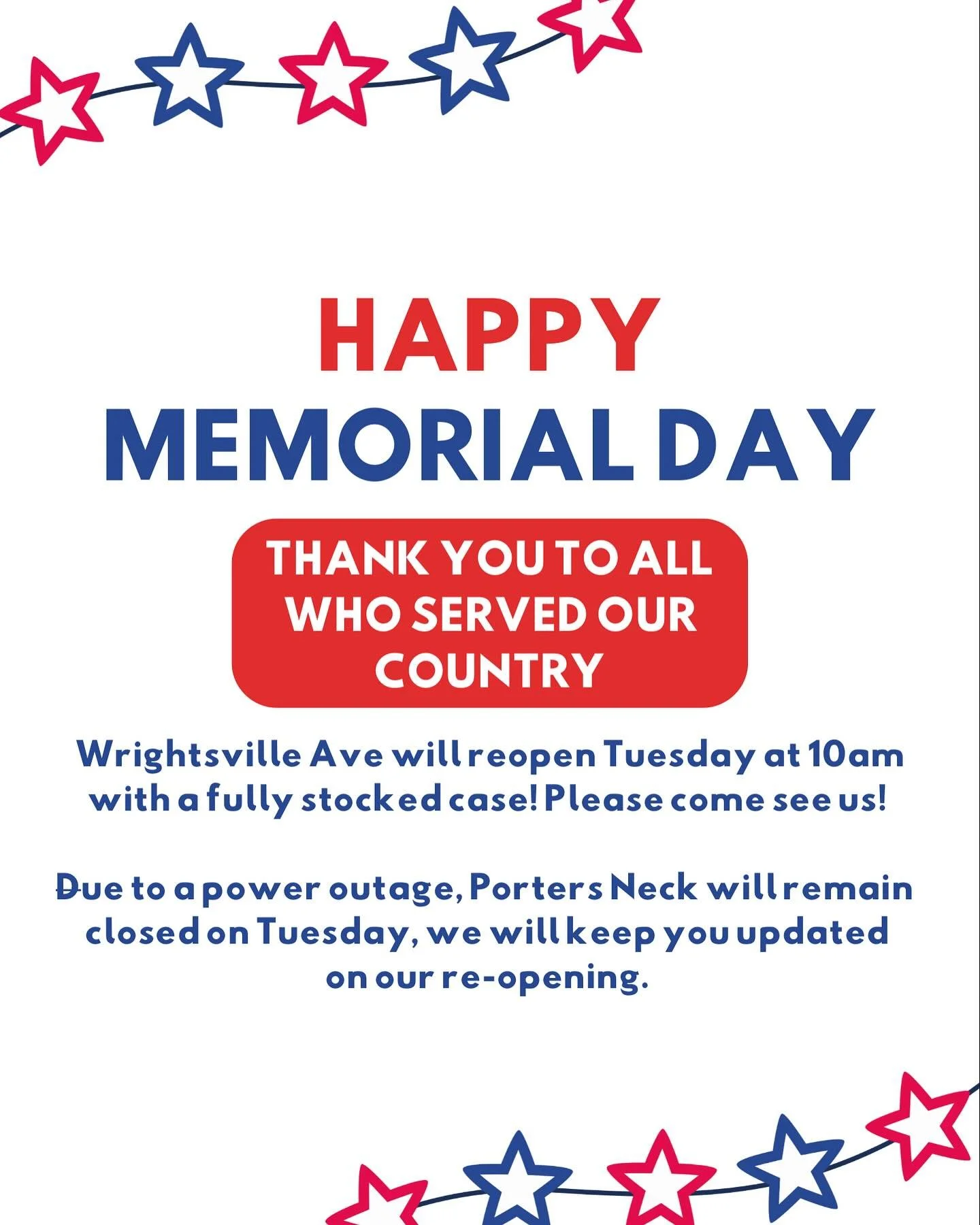 A little update, come see us on Wrightsville Ave tomorrow!!!