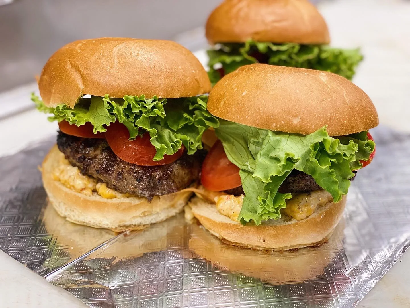 Our Pimento Cheeseburger is calling your name for lunch today! 🍔 Come see us!