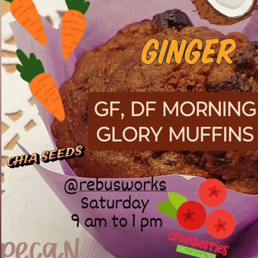 GF, DF Morning Glory Muffins, Filled Bagels and more at our pop-up in @rebusworks Saturday 9 am to 1 pm. 
#raleighglutenfree #raleighdairyfree #raleighmarket #raleighbagels #raleighbaker
