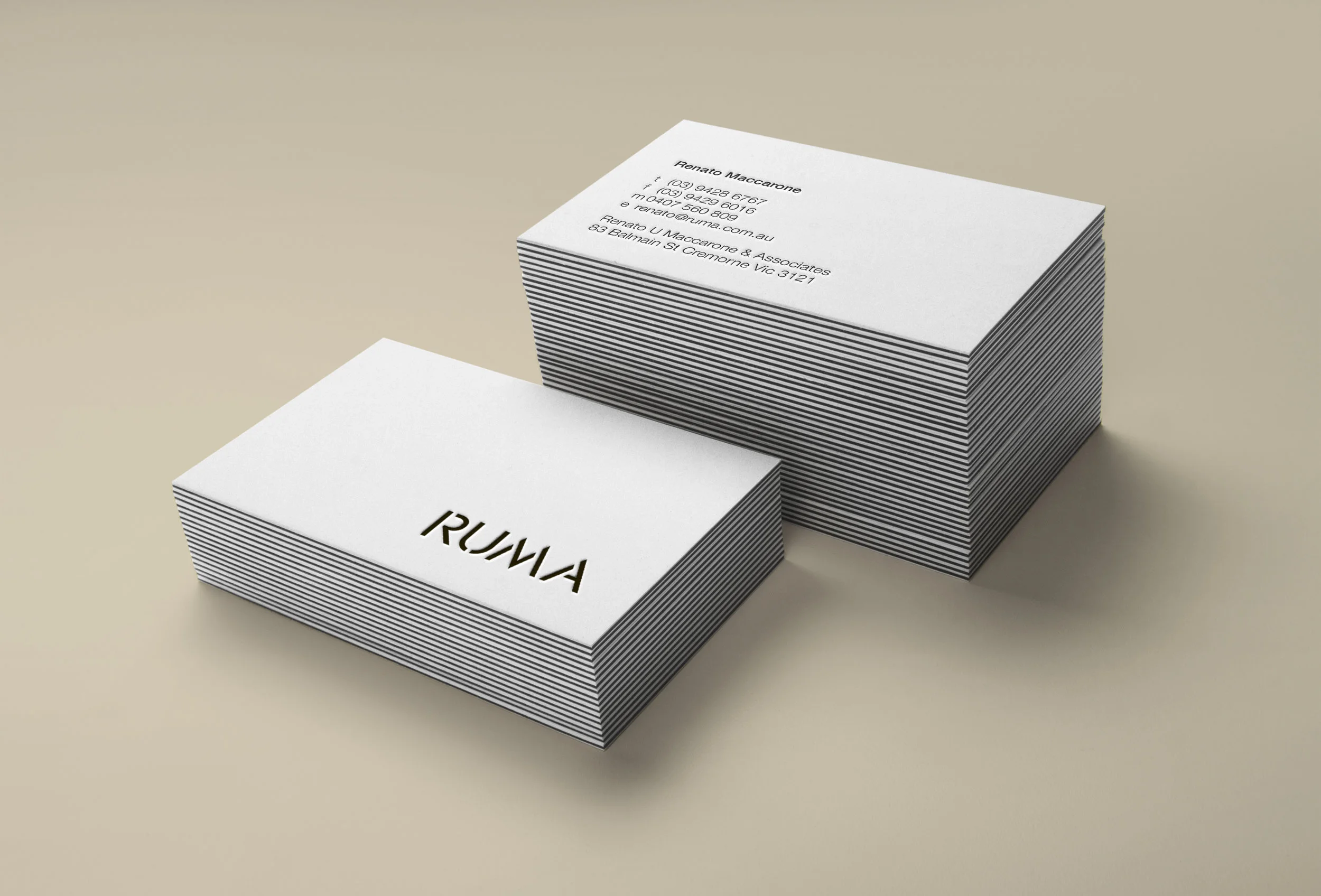  The client wanted a logo that was refined, classic and dependable. A thick card stock with contrast trim was chosen to reinforce the structural nature of their work. 