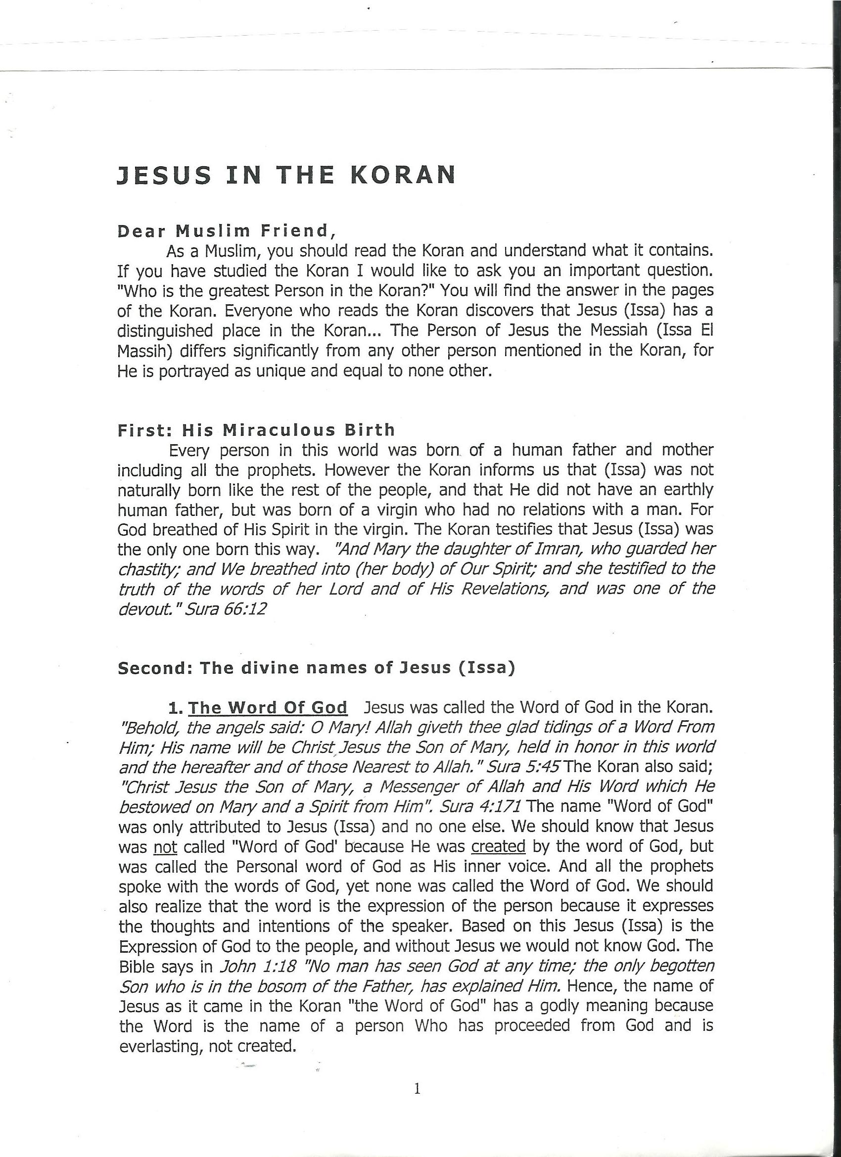 Jesus in the Koran