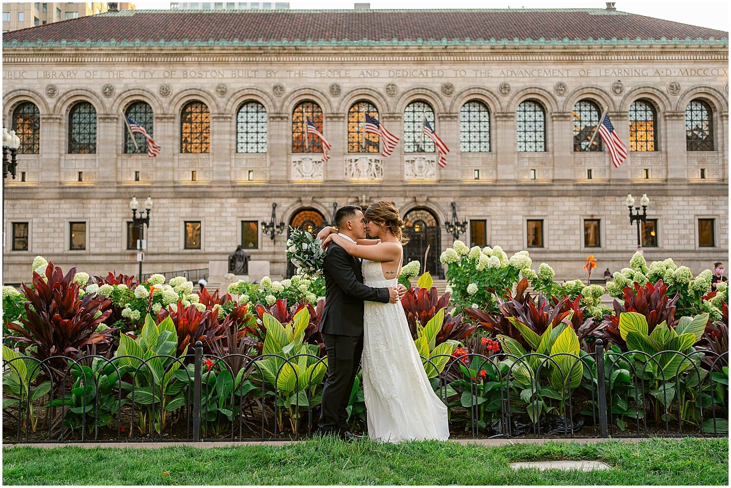 Intimate Summer Wedding Boston Public Library