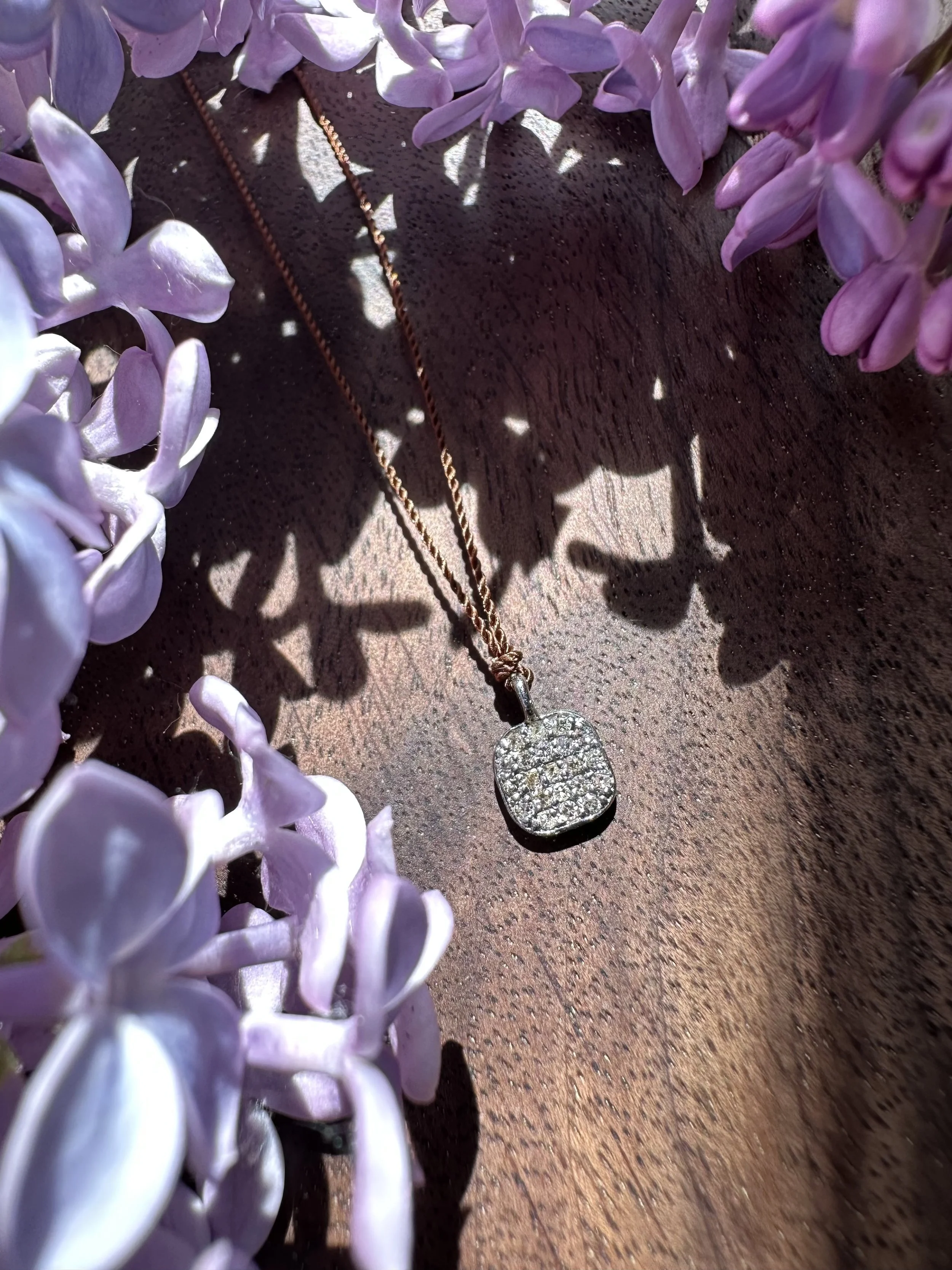 Margaret Solow Pave Diamond Square Necklace
