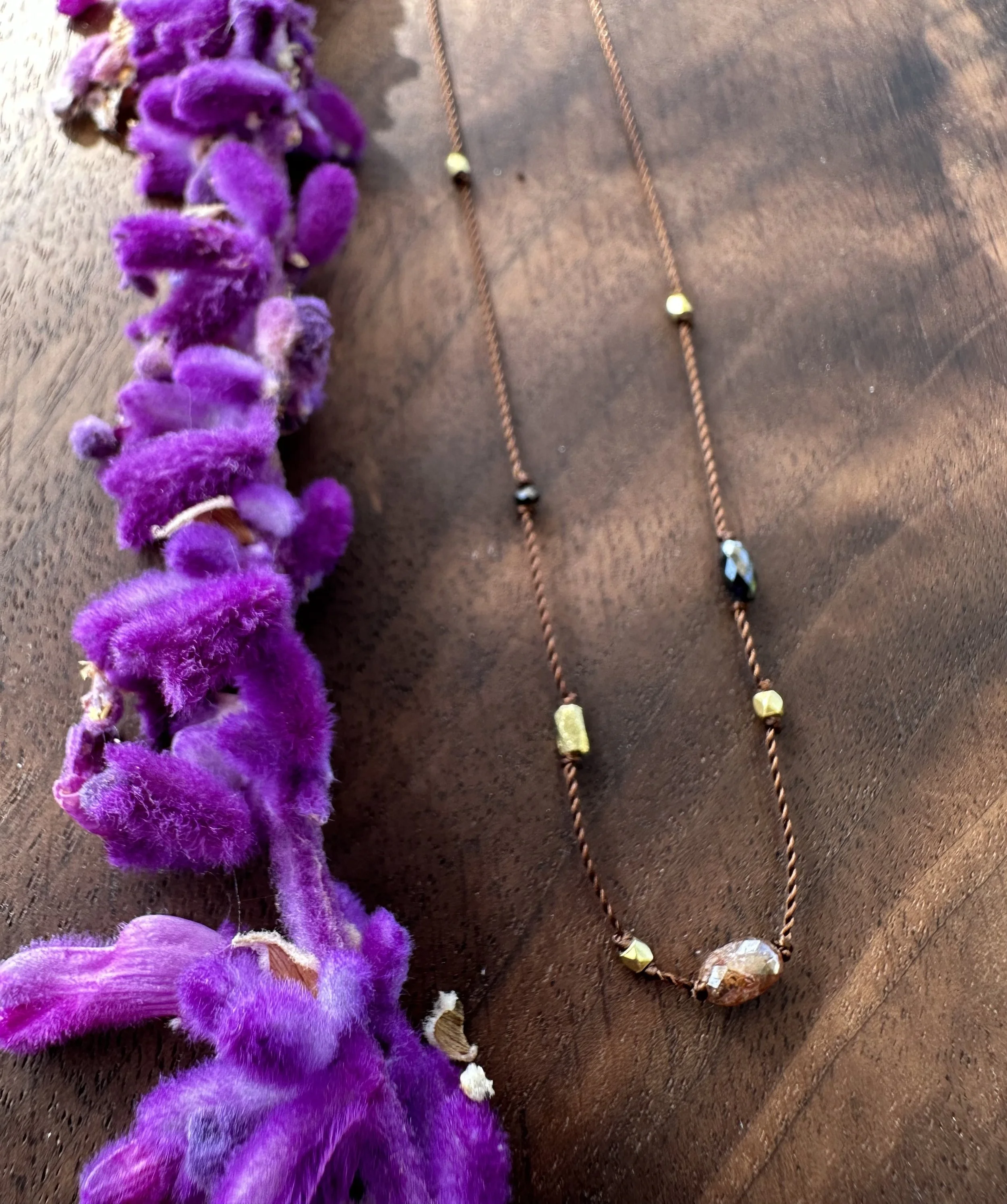 Margaret Solow Mocha and Black Diamond 22K Gold Necklace