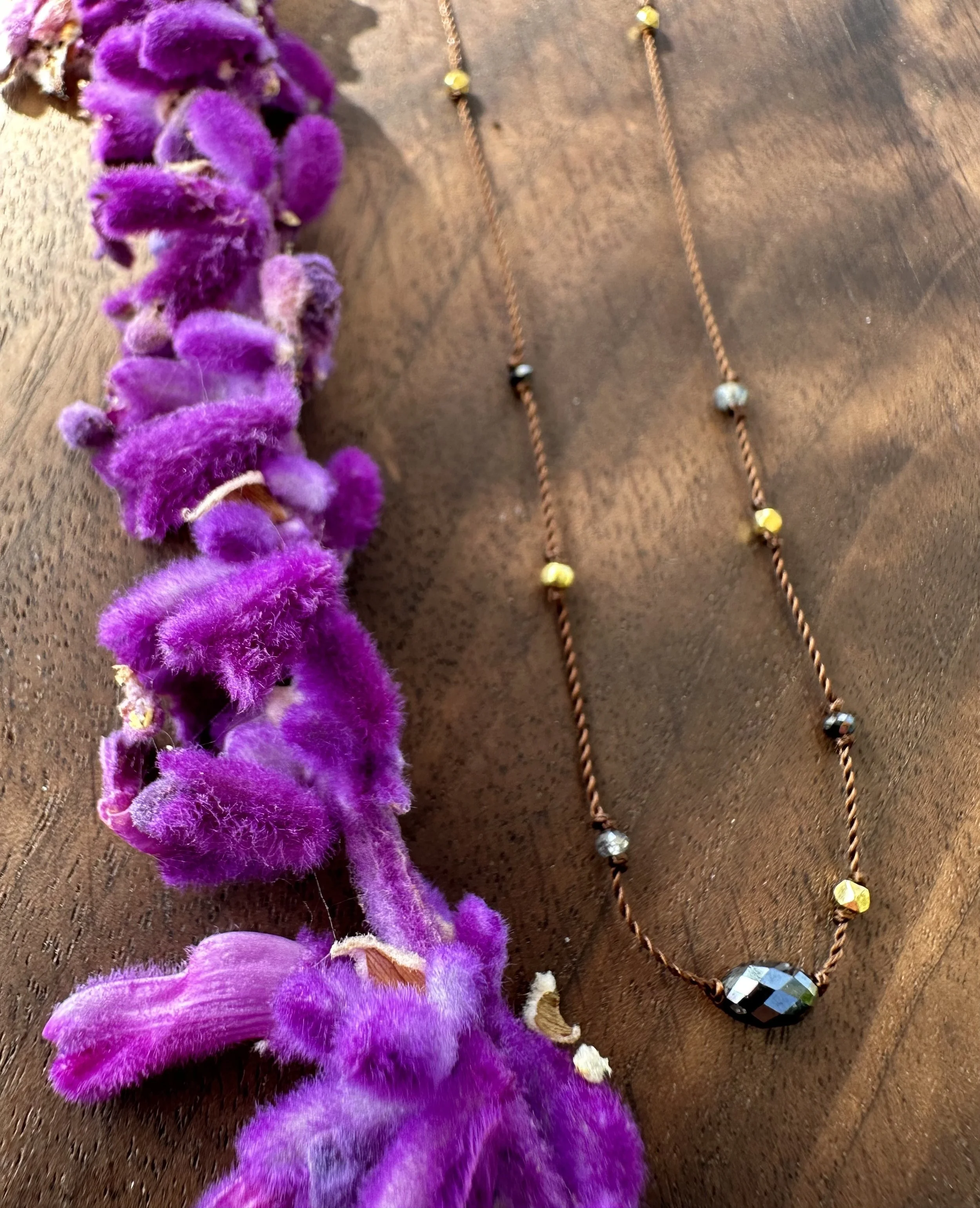 Margaret Solow Black and Charcoal Diamond 22K Gold Necklace