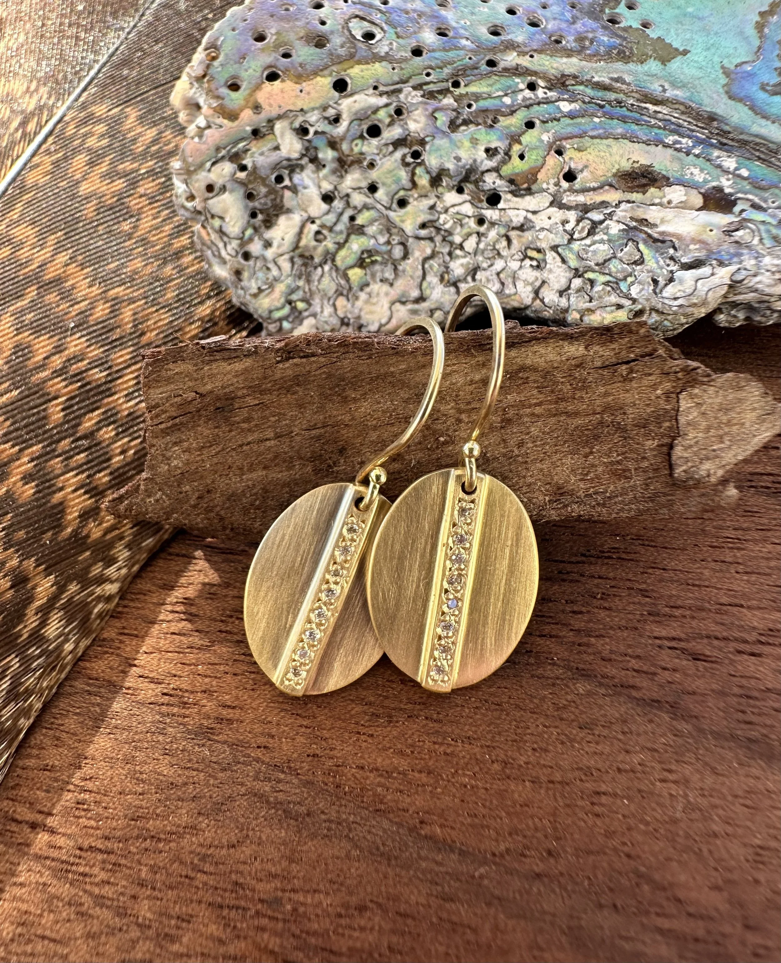 Sarah McGuire 18K Pave Diamond Oval Earring