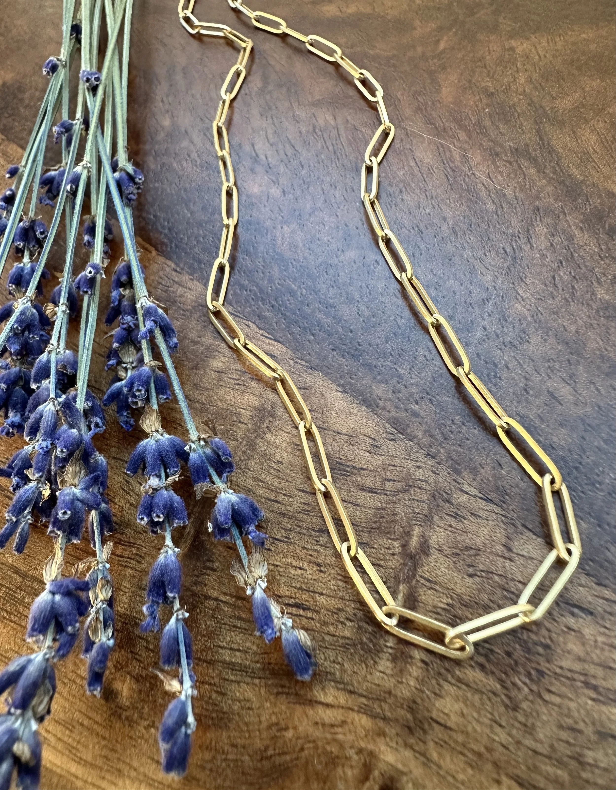 Victoria Cunningham 14K Gold Paperclip Necklace