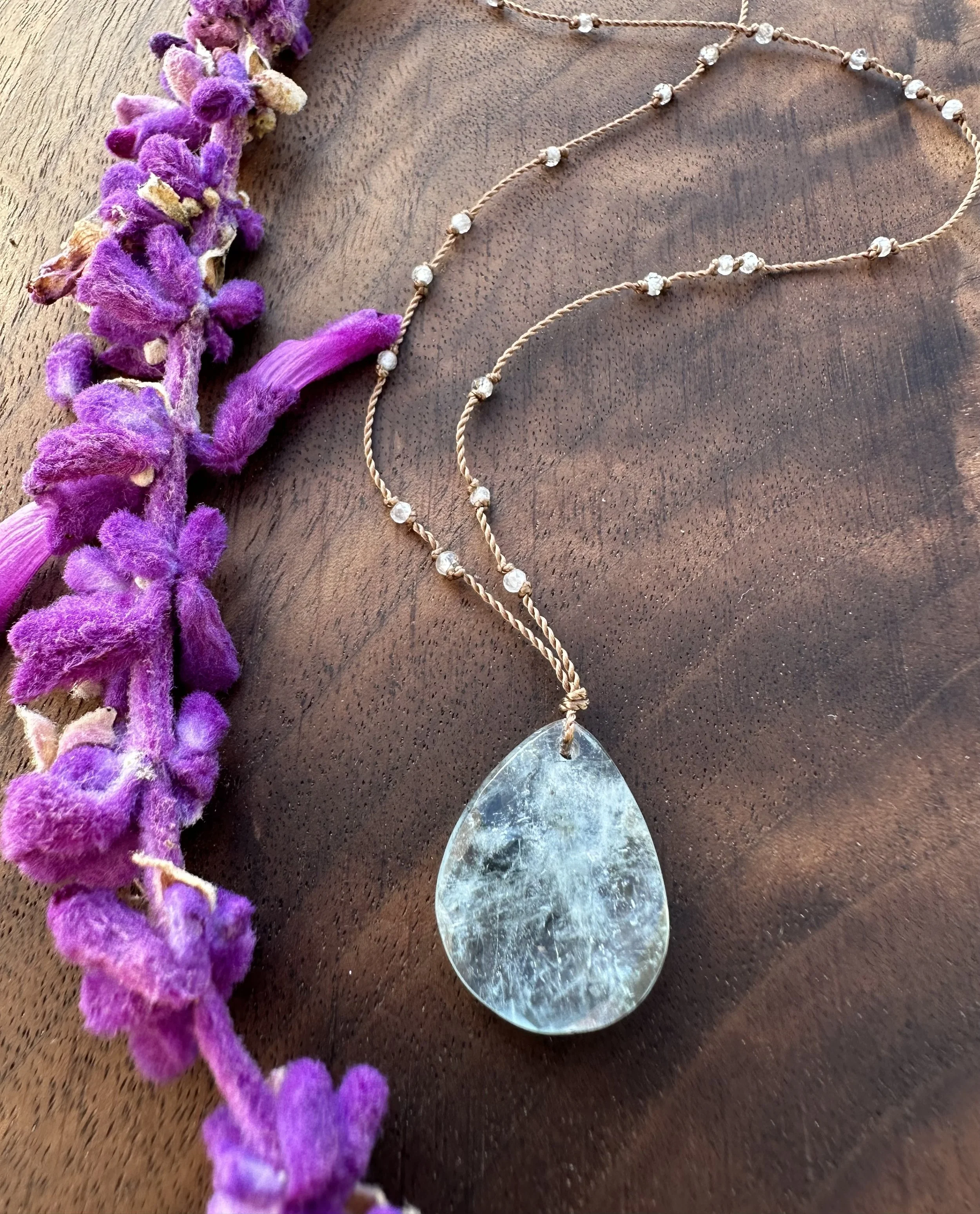 Margaret Solow Aquamarine and Zircon Necklace