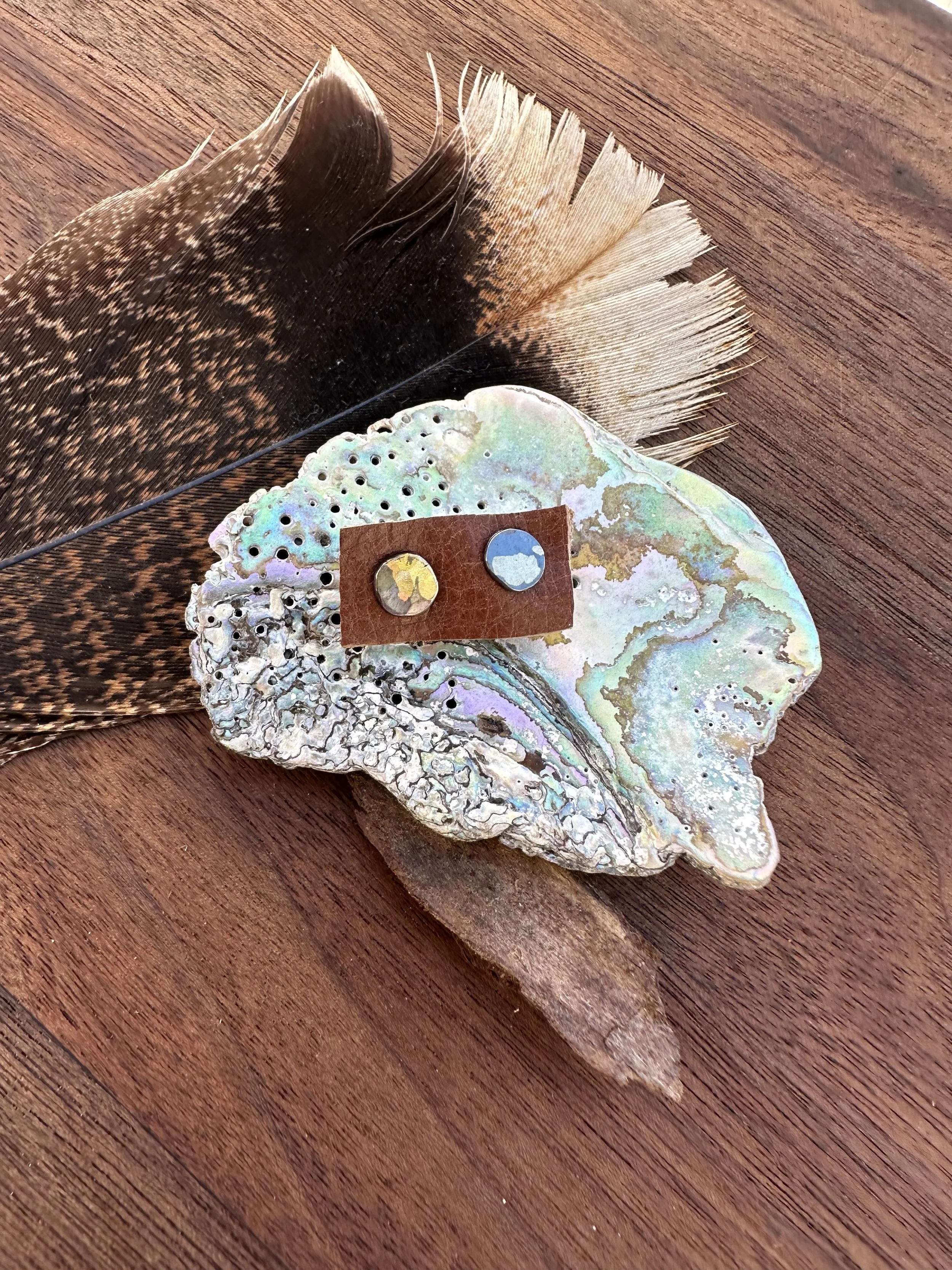 Sarah McGuire 18K Oxidized Silver Gilded Lily Stud