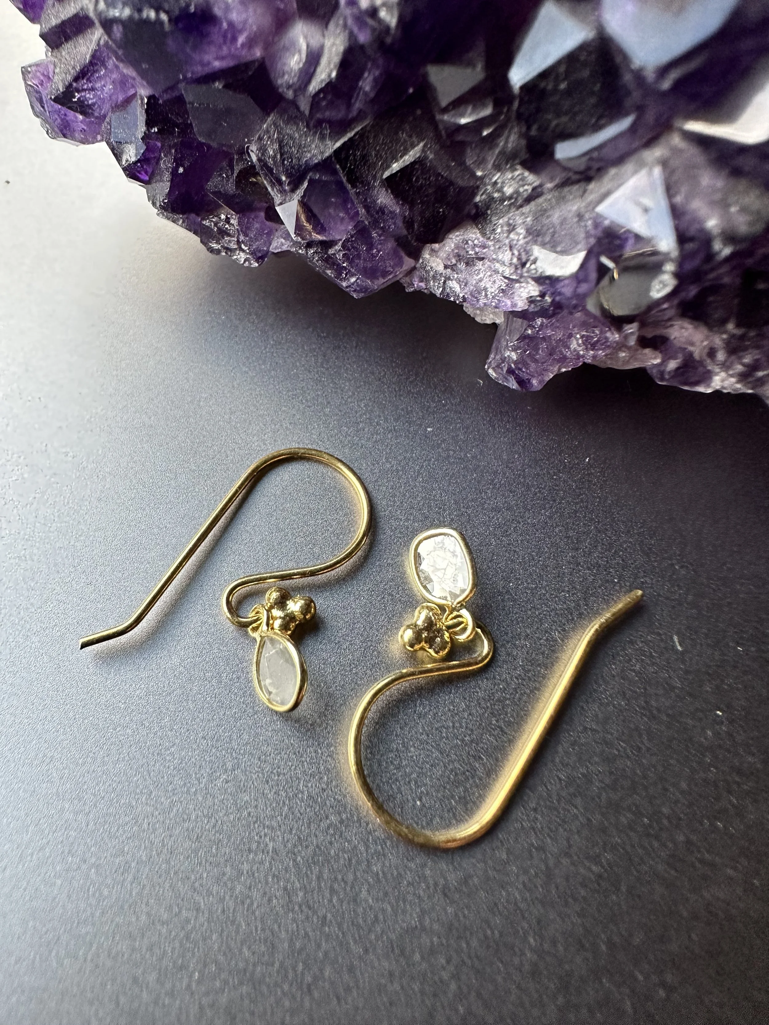 Robindra Unsworth 18K Vermeil Diamond Slice Earrings