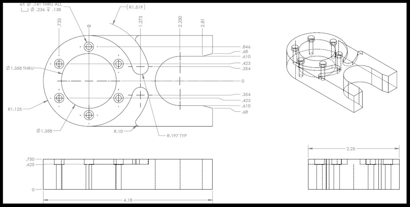 Mechanical engineering design drawing