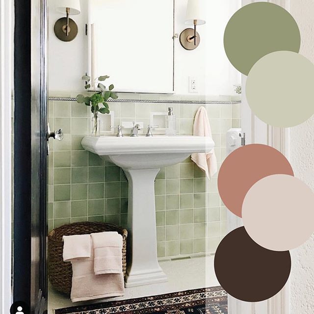 More color palette inspiration hit us right between the eyes this past weekend when we stumbled upon @patticakewagner's bright and cheery bathroom. Sage green-nay-nay, all the way way way!
&bull;
&bull;
&bull;
&bull;
#designdetails #interiordesign #d