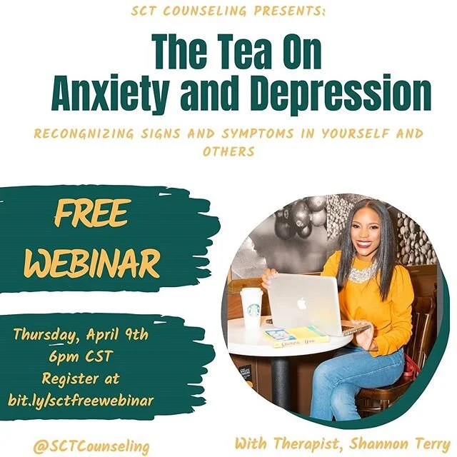 TODAY! TODAY!!!! TODAY!!!!!!! It's not too late to register!!!
.
Join Licensed Clinical Professional Counselor, Shannon Terry, for a discussion around Depression and Anxiety.
.
What you'll Learn:
📍How to recognize the signs and symptoms of both
📍Wa