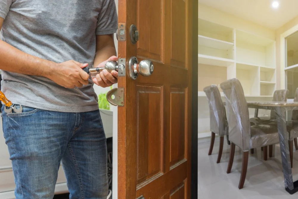 Locksmith Installing Residential Door Lock