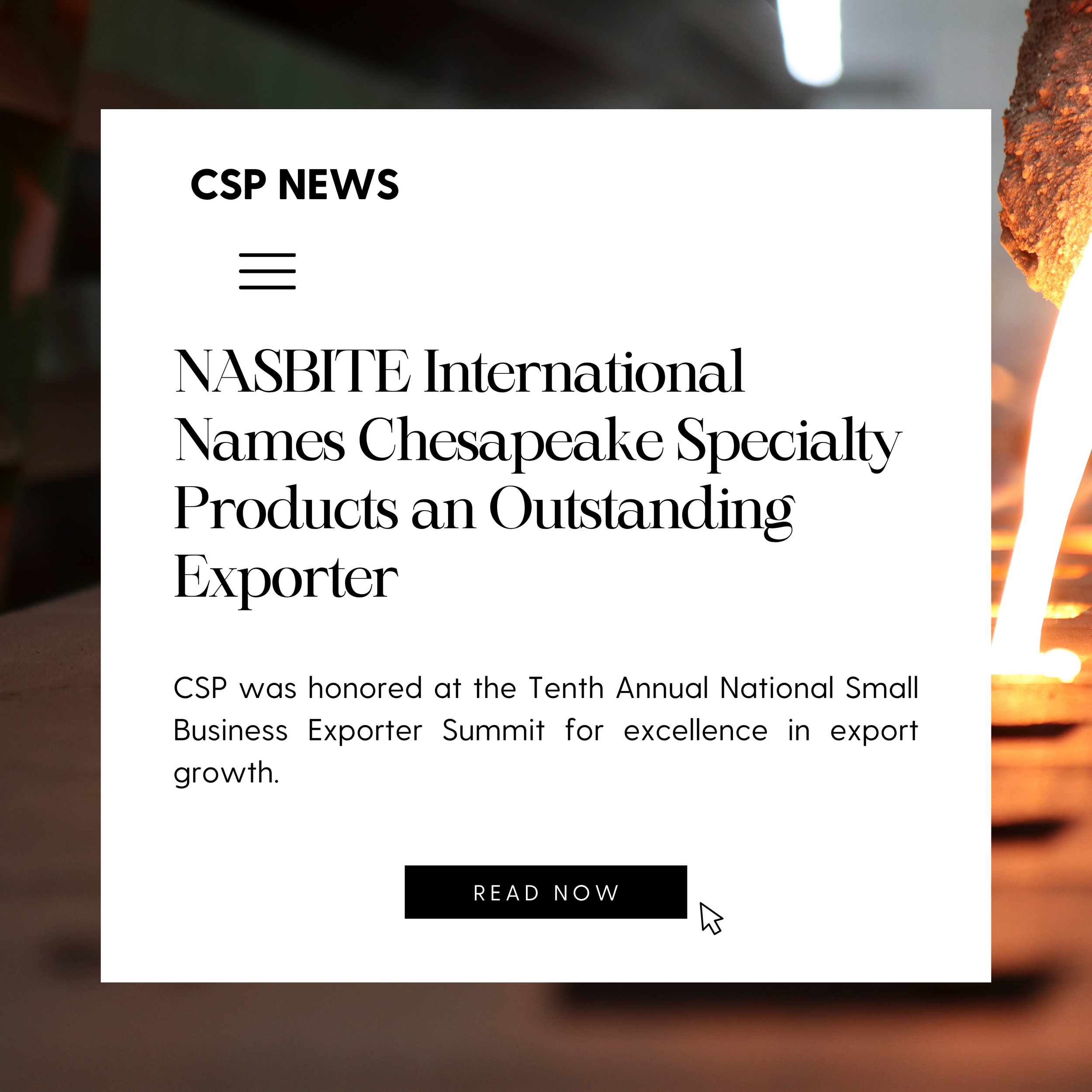 NASBITE International Names Chesapeake Specialty Products an Outstanding Exporter