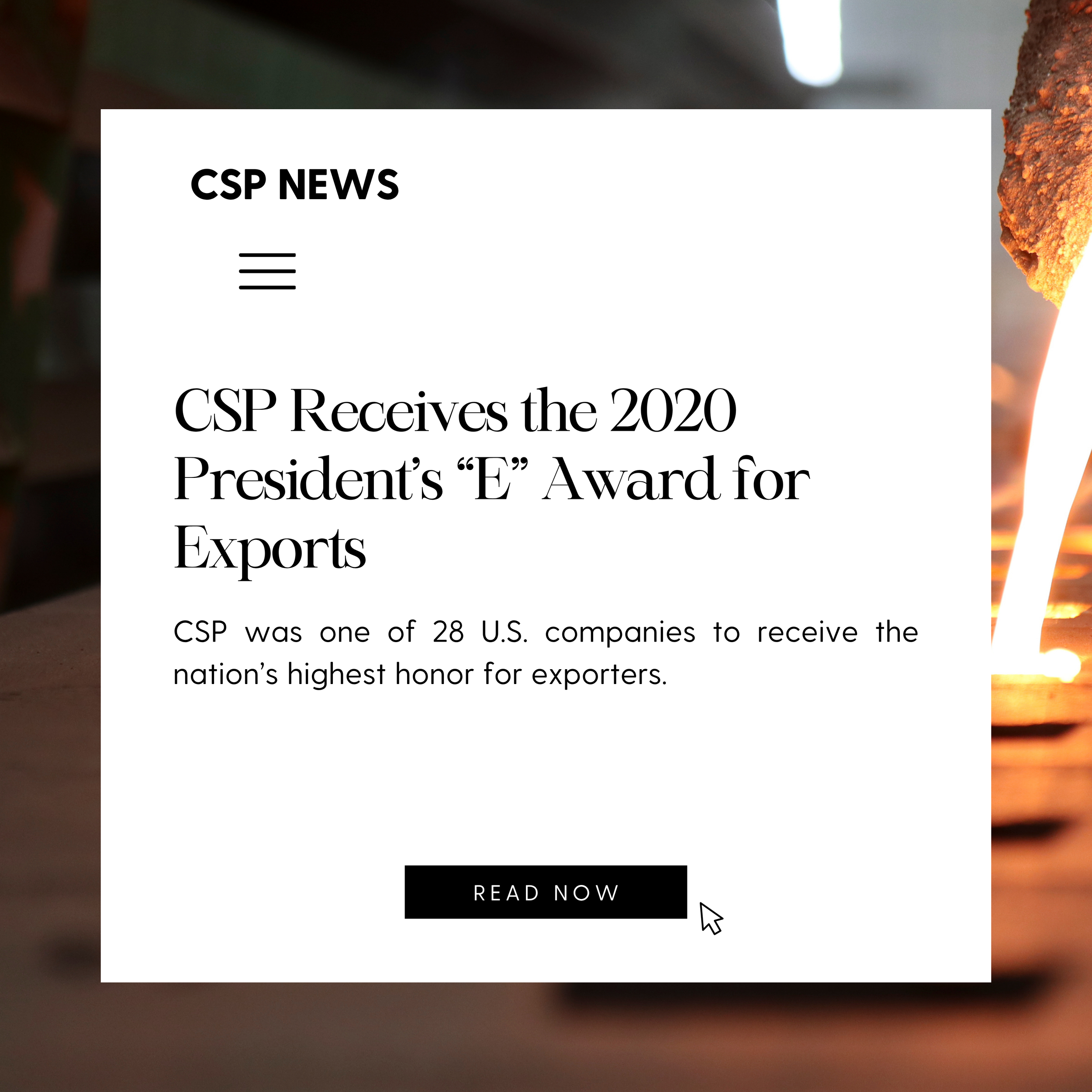 CSP Receives the 2020 President's "E" Award for Exports