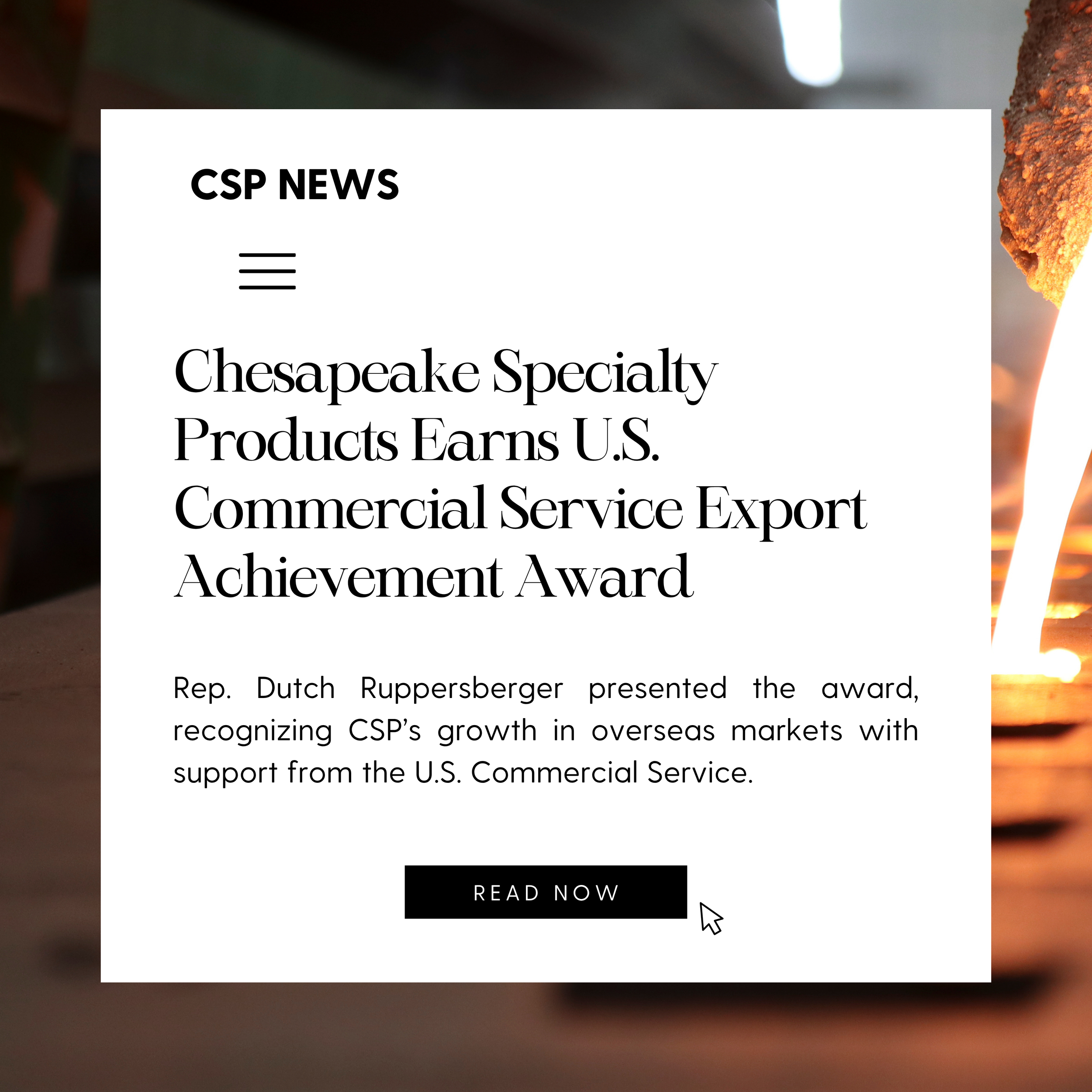 Chesapeake Specialty Products Earns U.S. Commercial Service Export Achievement Award