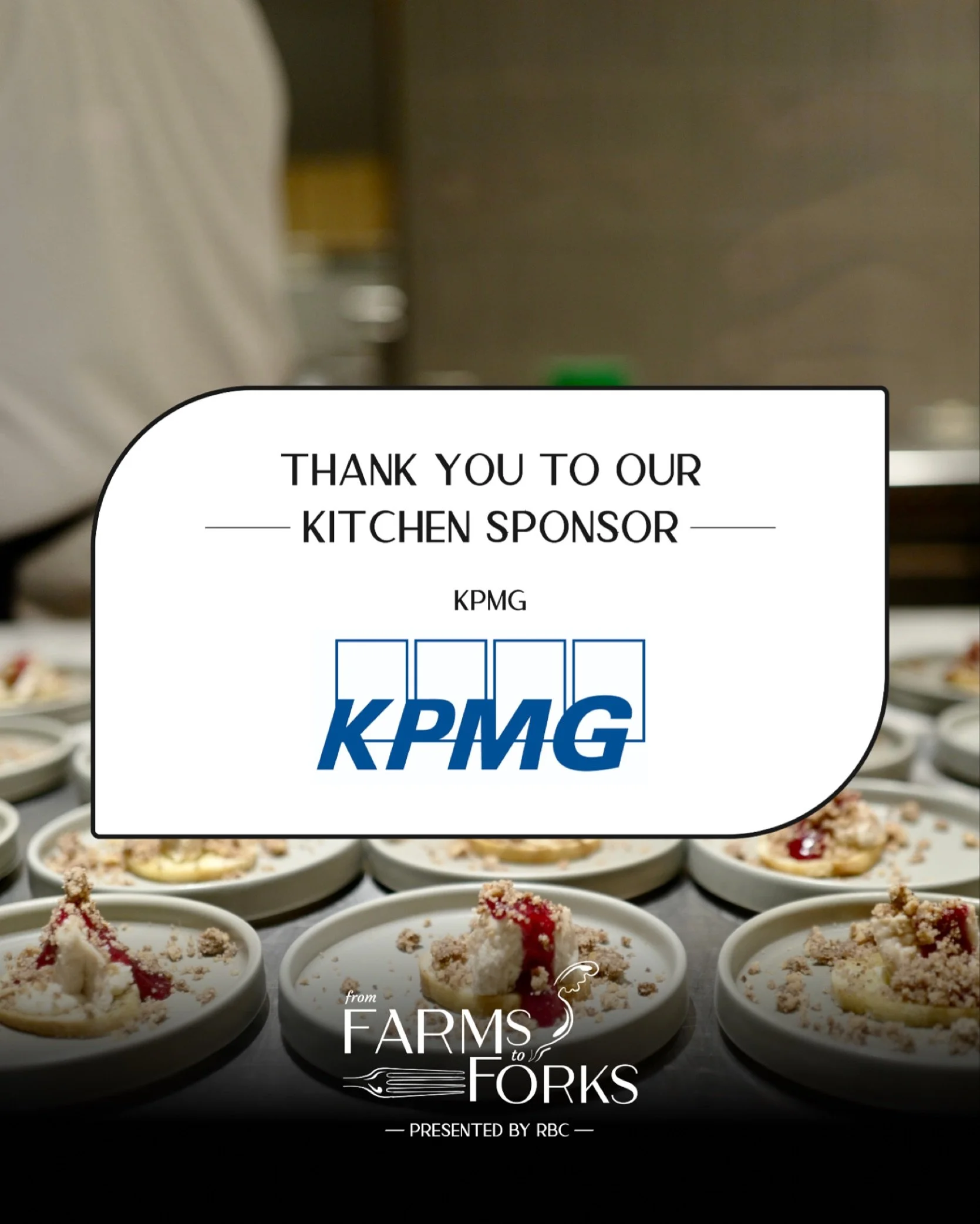 We couldn&rsquo;t host From Farms to Forks without the incredible support of our sponsors! 💛

A big thank you to KPMG for joining us as a Kitchen Sponsor of From Farms to Forks 2025! KPMG&rsquo;s commitment to community and innovation helps fuel the