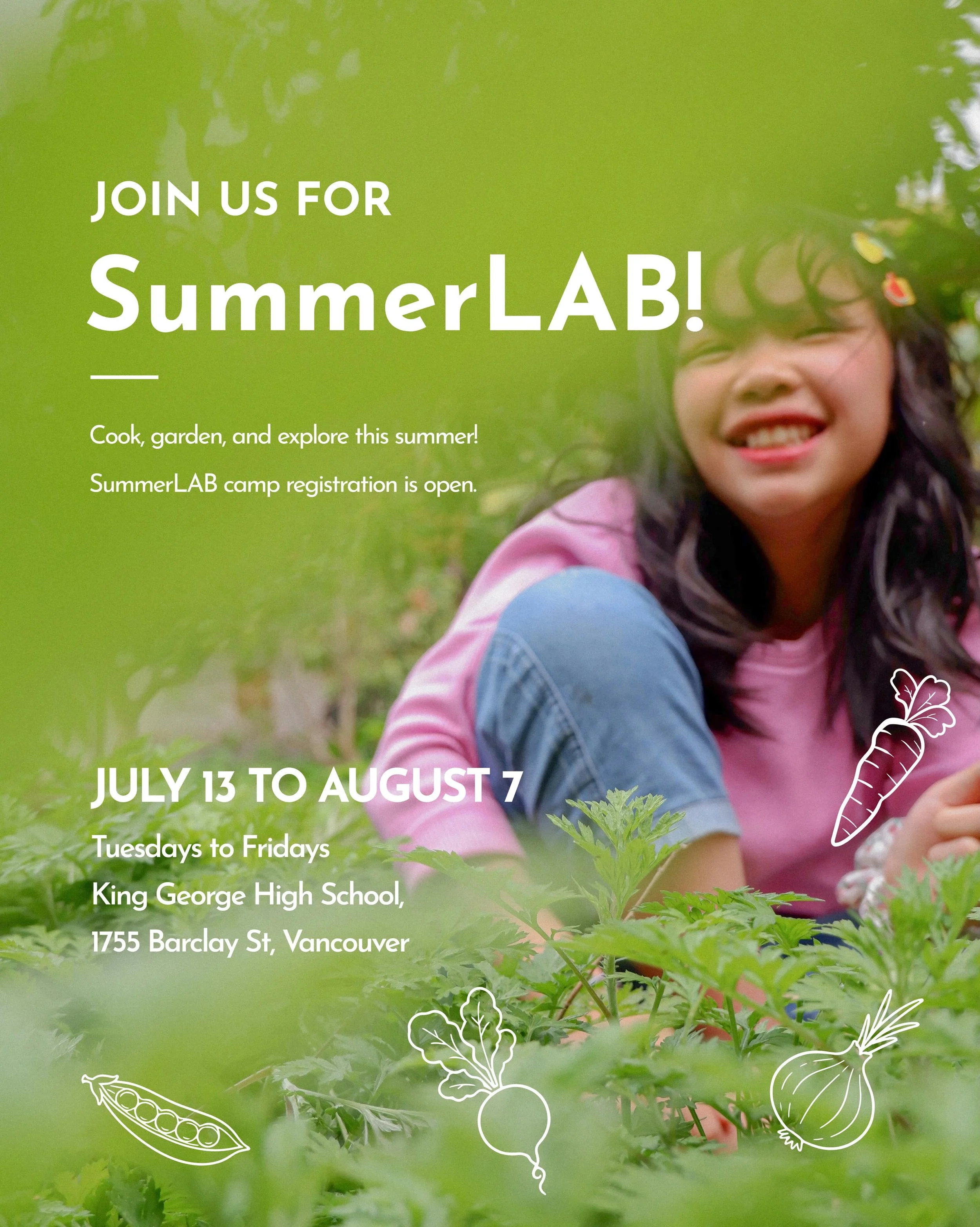 Level up Summer😎! We&rsquo;re excited to share the launch of our newest program, SummerLAB☀️🌻⛱️

Bringing the same hands-on food learning from LunchLAB into a week-long summer experience! Through cooking, gardening, and creative activities, campers