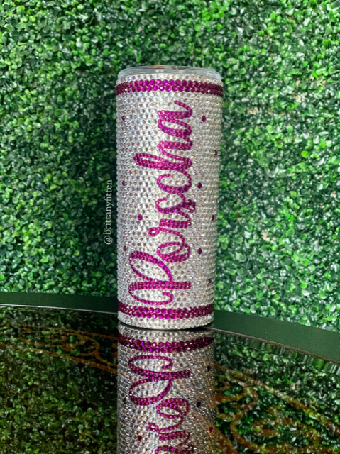 Personalized Pattern Blinged Out Stainless Steel Tumbler