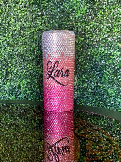 Personalized Blinged Ombre Stainless Steel Tumbler - 20oz