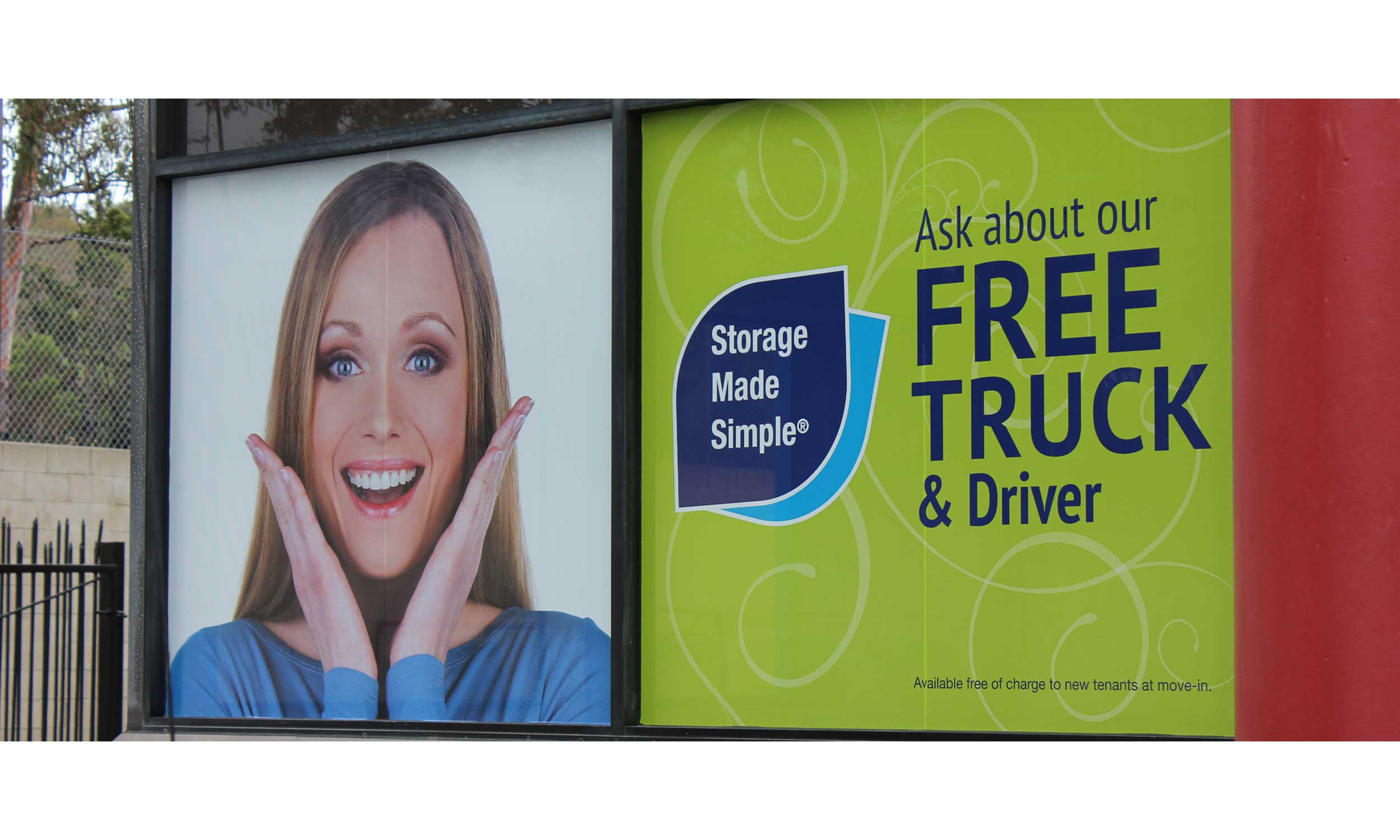 Installed store front window vinyl at San Diego facility