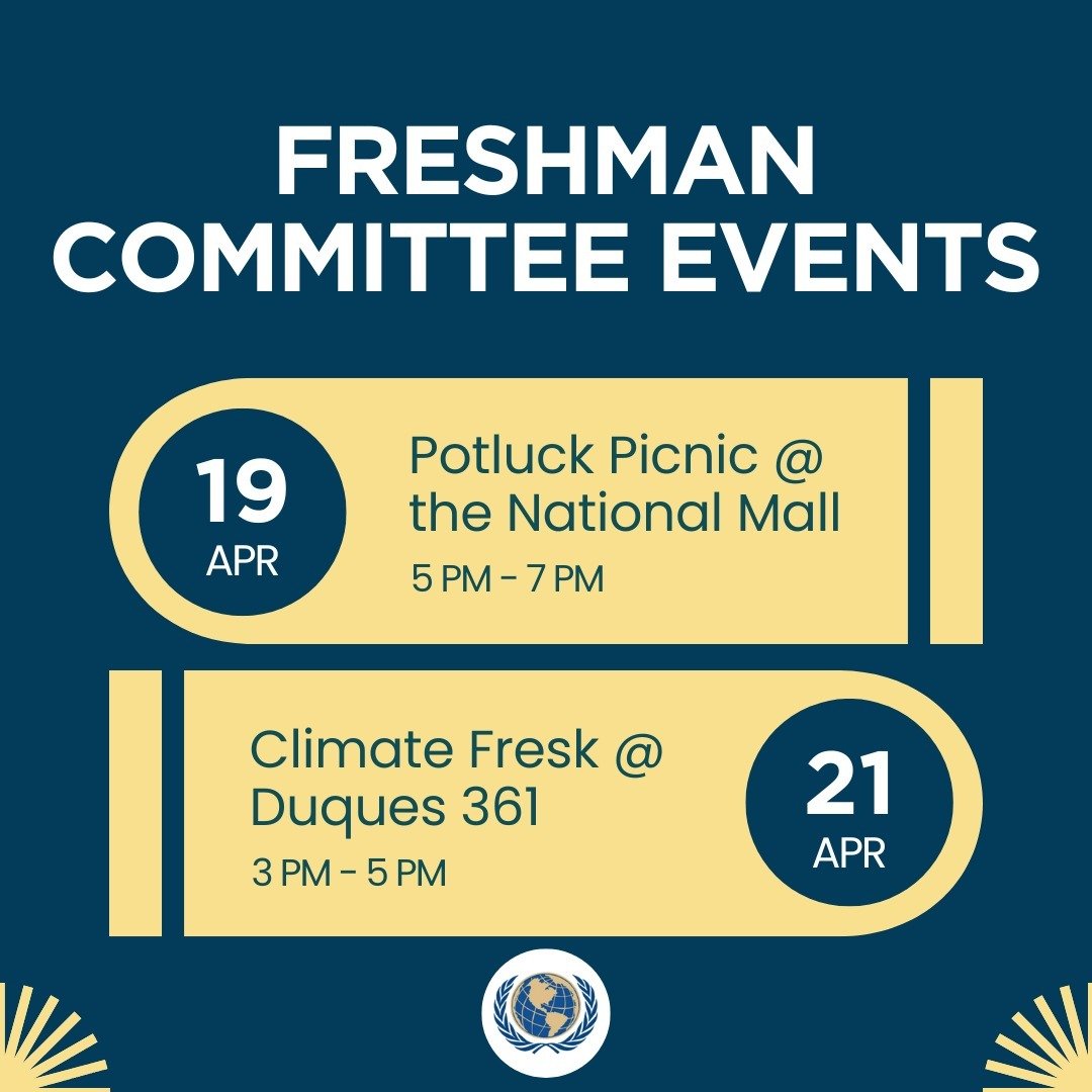 Be sure to come to the LAST Freshman Committee events of the year! On Friday, we will meet at Kogan for a potluck picnic, then head to the National Mall to eat. Sign up at the link in our bio to bring food! Then, on Saturday, there will be a board ga
