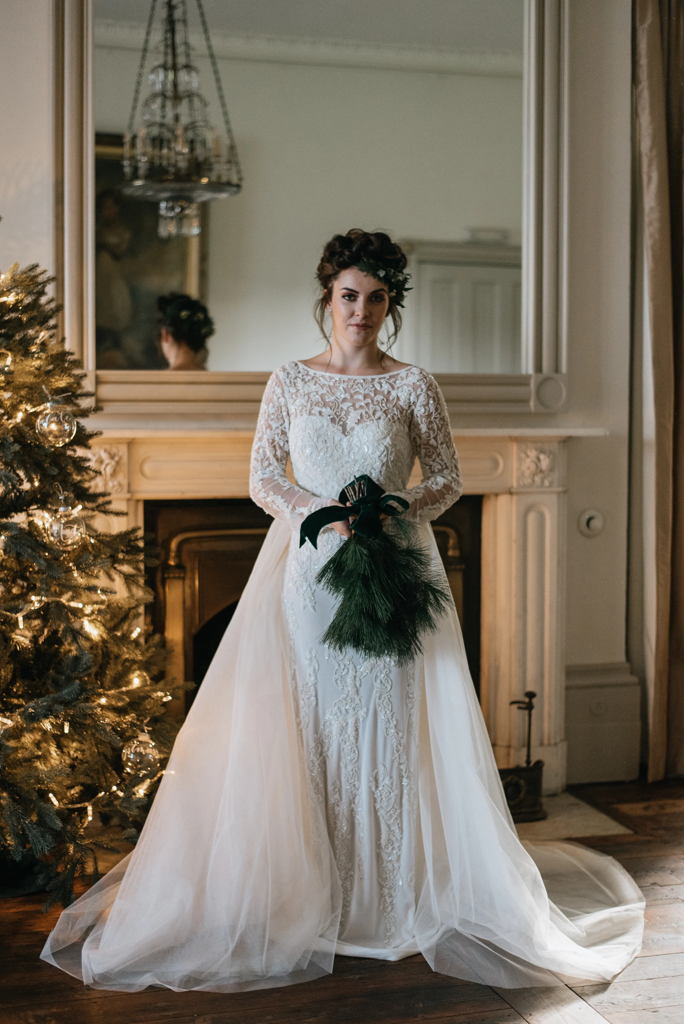 Christmas Boho Bride Wedding Nurstead Court