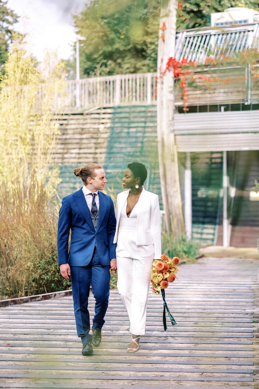 Palm Springs inspired intimate city wedding shoot,  Ecology Pavilion Mile End Park