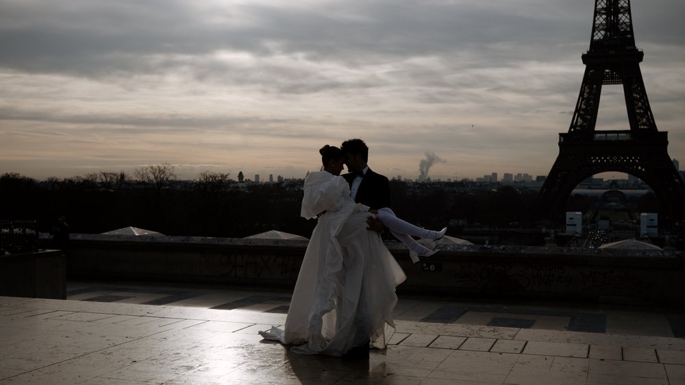 Luxurious and high fashion Paris wedding elopement video. videographer