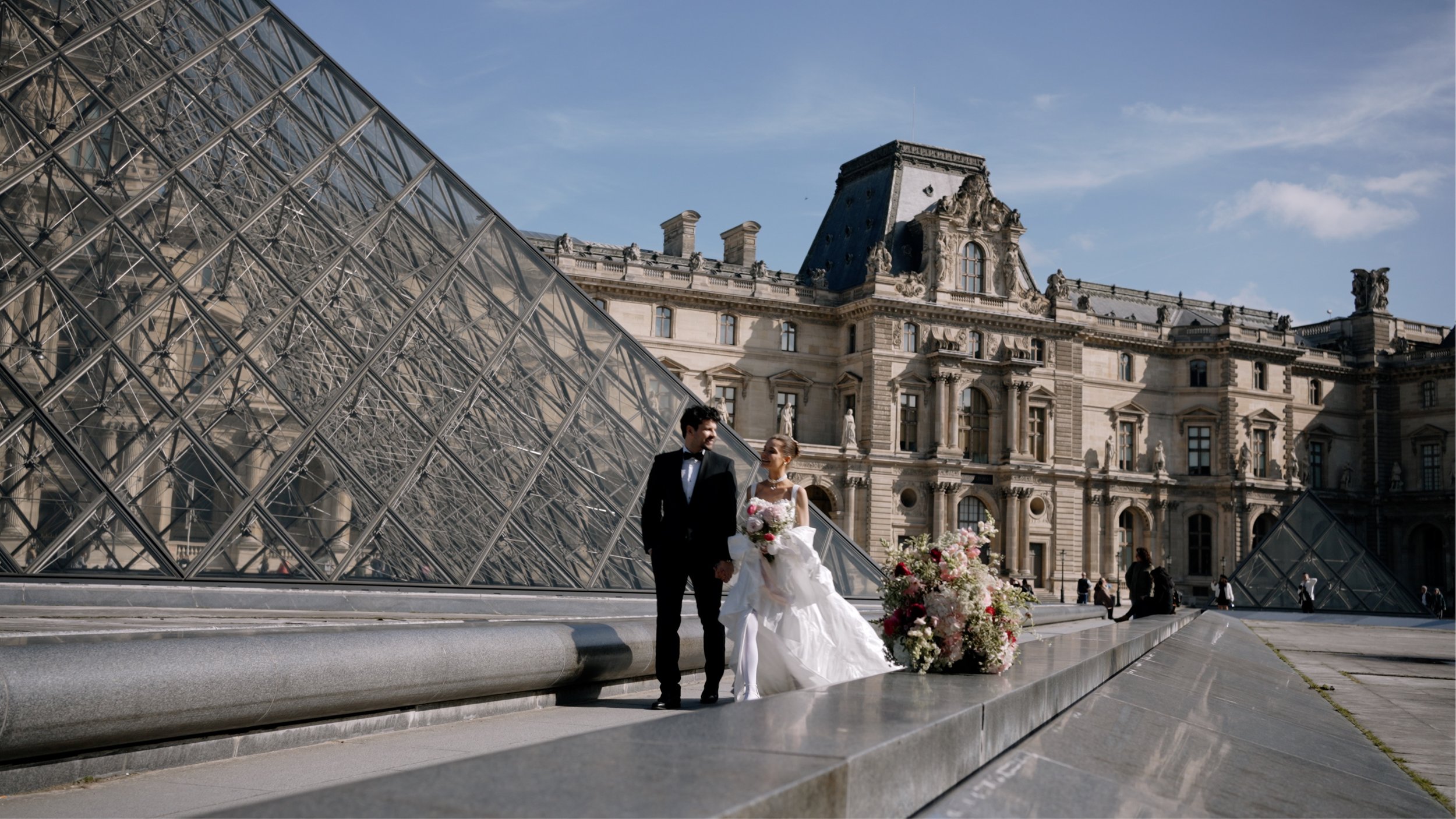 Luxurious and high fashion Paris wedding elopement video. videographer