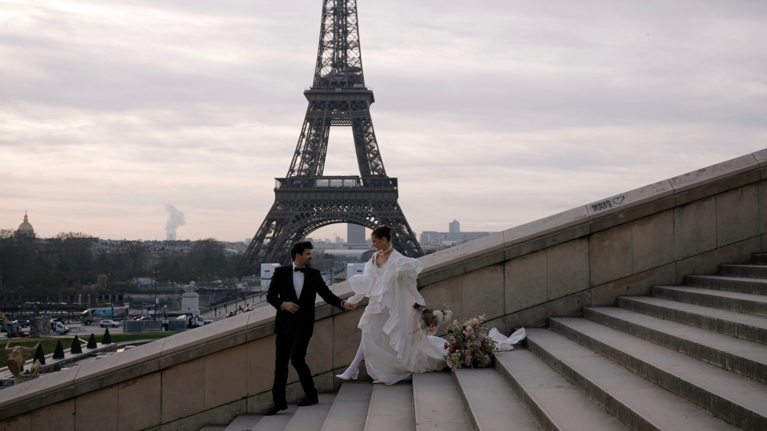 Luxurious and high fashion Paris wedding elopement video. videographer