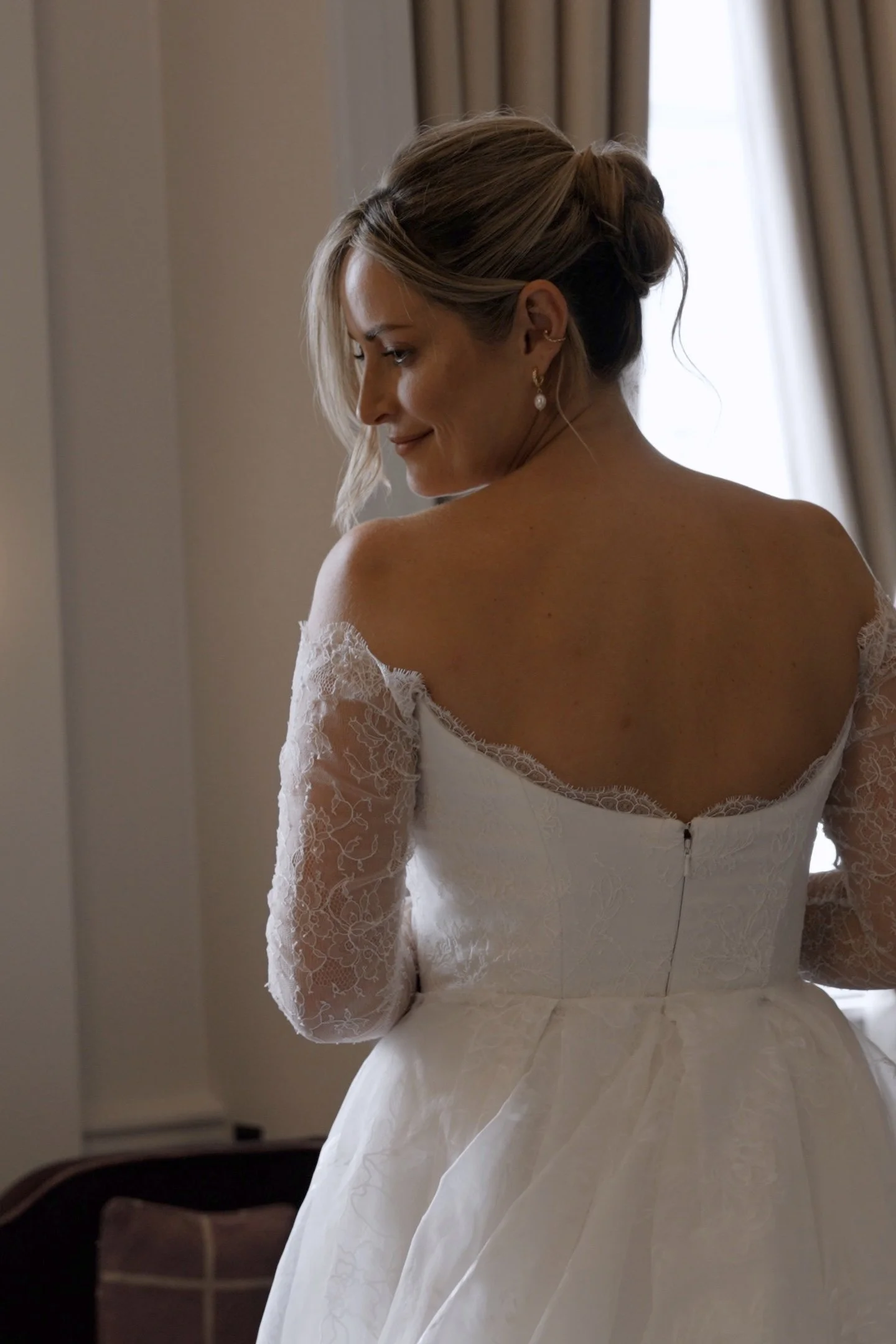 Savannah Miller bridal, bespoke dress for Fran Newman-Young wedding
