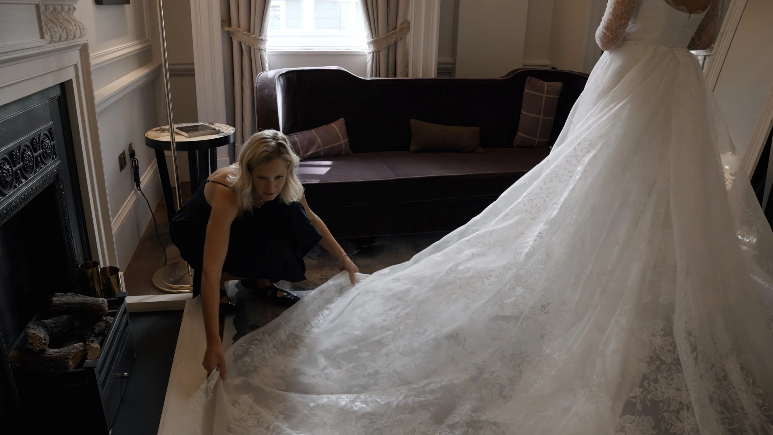 Savannah Miller bridal, bespoke dress for Fran Newman-Young wedding