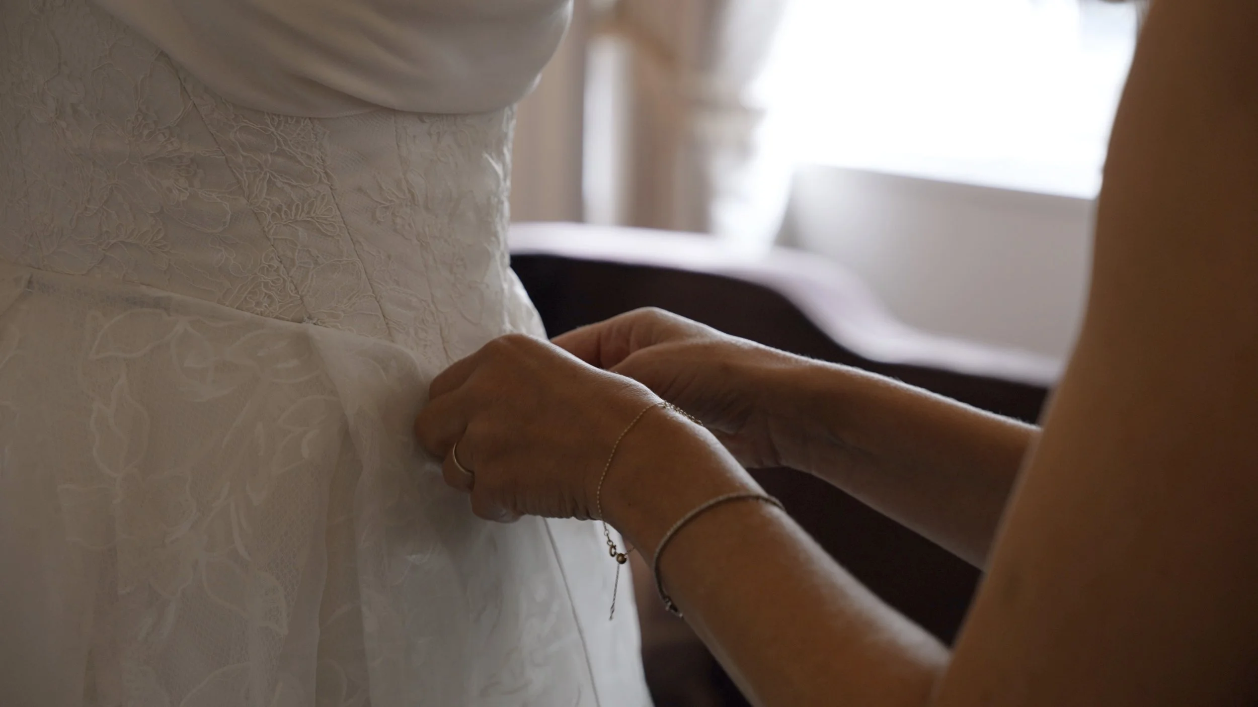 Savannah Miller bridal, bespoke dress for Fran Newman-Young wedding