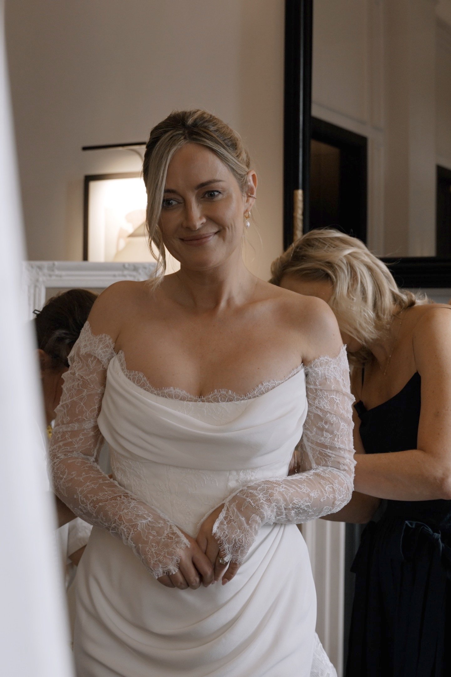 Savannah Miller bridal, bespoke dress for Fran Newman-Young wedding