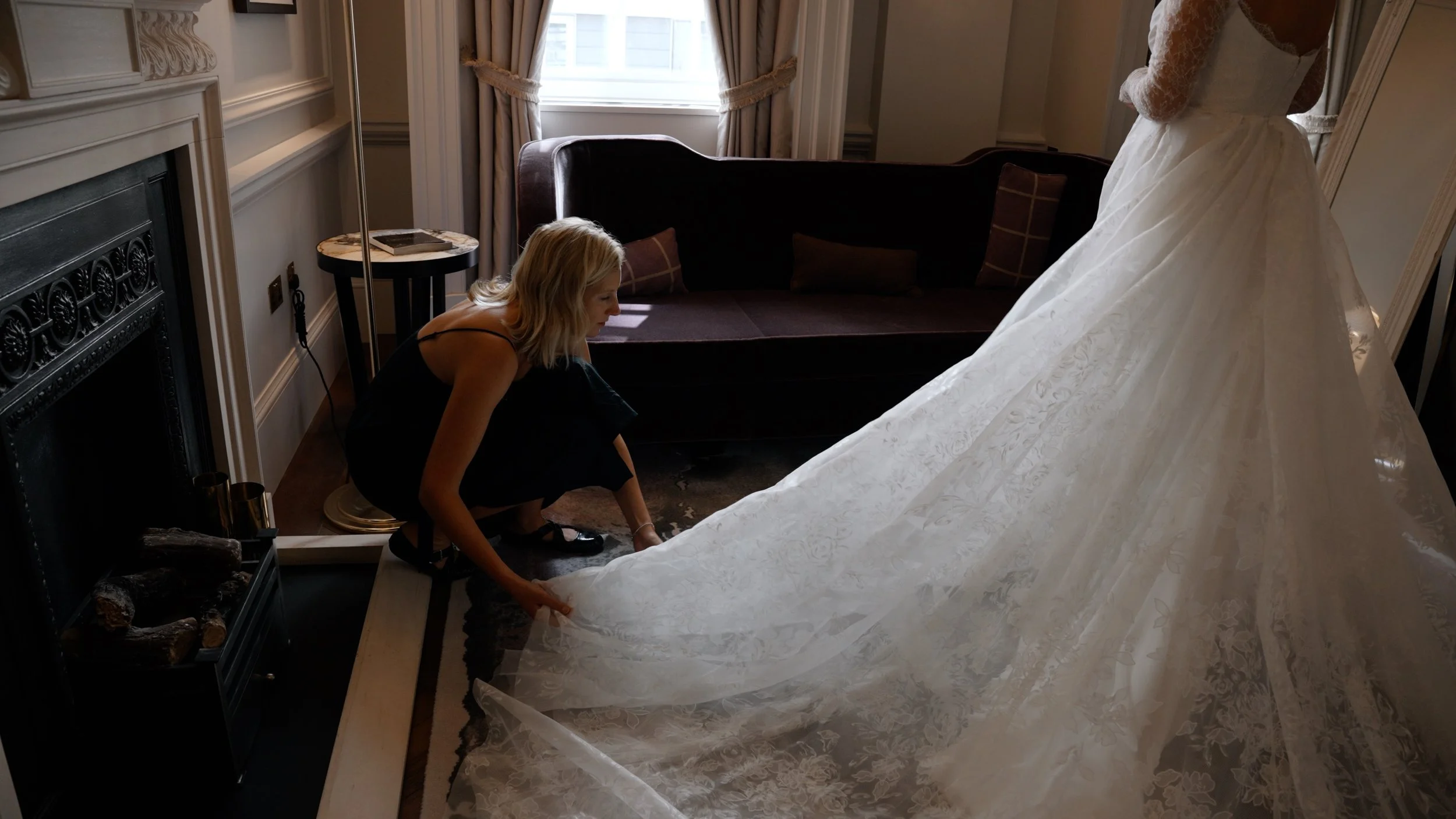 Savannah Miller bridal, bespoke dress for Fran Newman-Young wedding