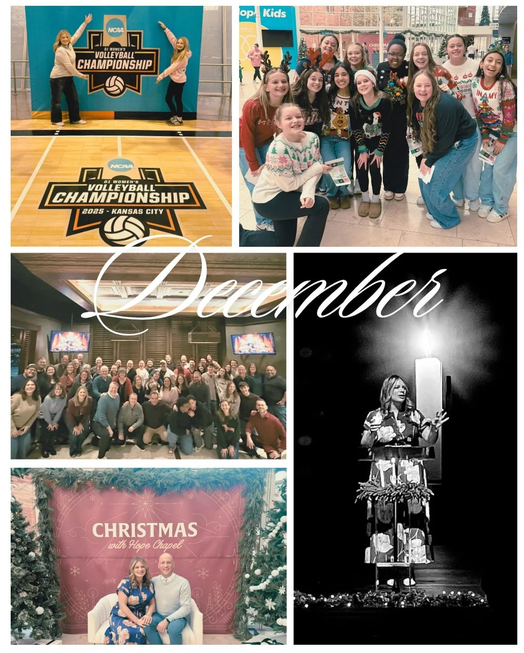 December was a whirlwind and ended with sick kids on Christmas - but finally caught my breath to take a look back on a full and fulfilling month. So many highlights:

🔔 Gracie and crew serving at Jingle Jam
🏐 Early Christmas gift attending D1 Final