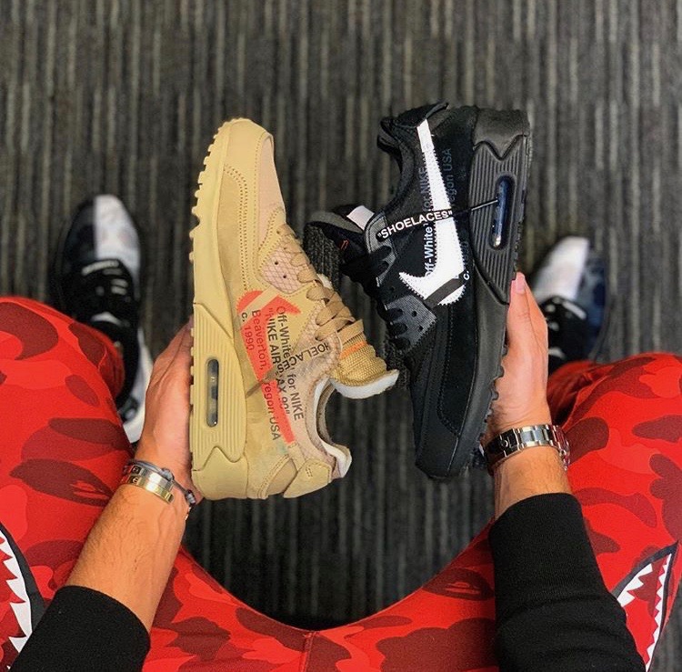 nike off white air max 90 desert ore outfit