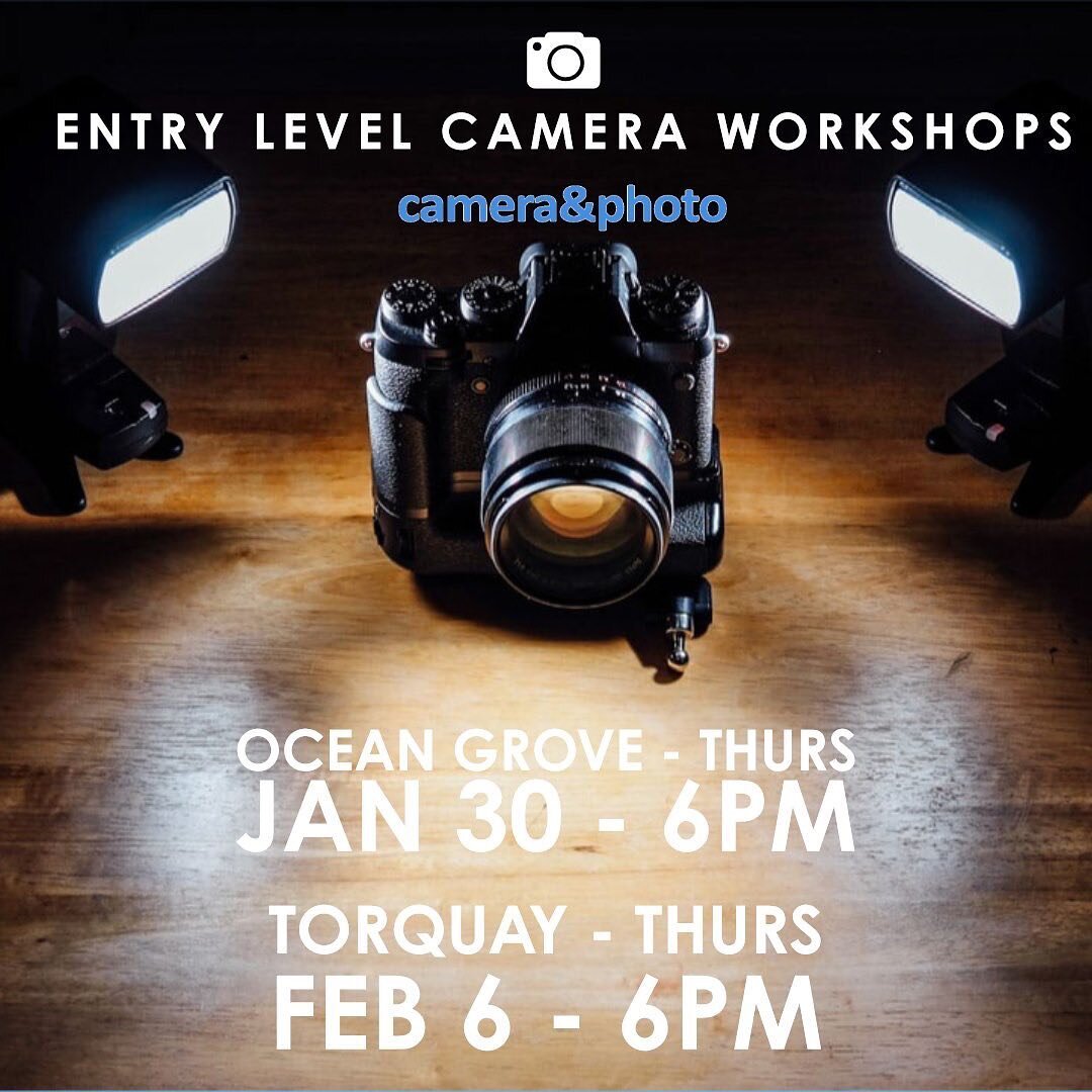 Workshop dates for both stores.
👉🏻www.cameraandphoto.com.au to book your spot!
#workshops #camera #learn #dslr #learningphotography #geelong #oceangrove #torquay