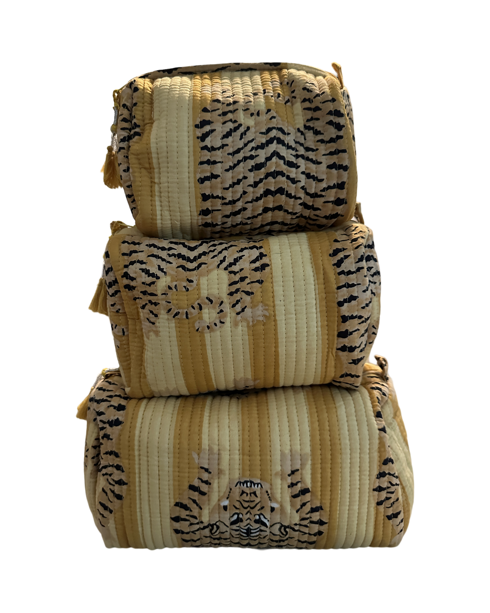 Quilted Toiletry Pouch Set Tiger 2
