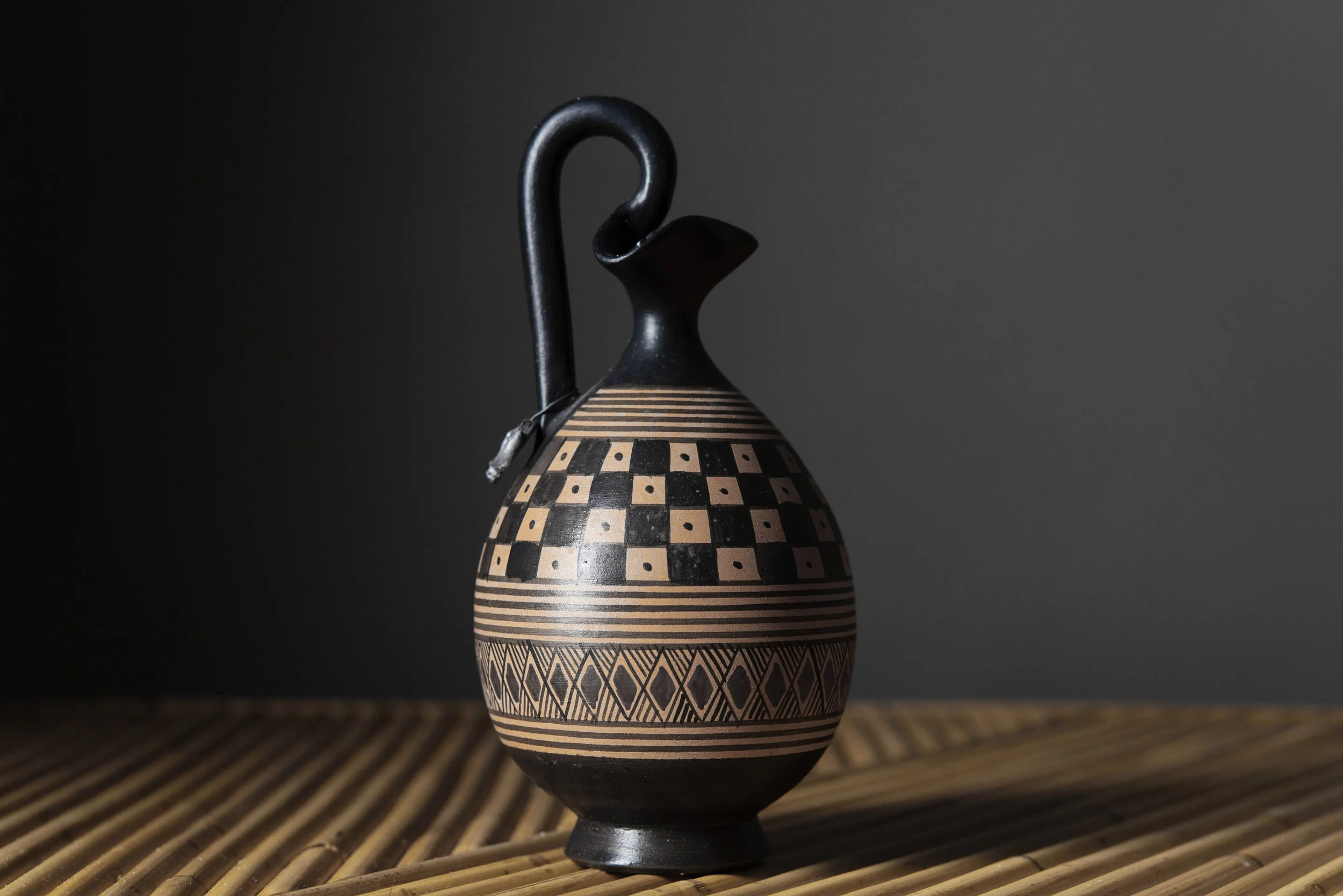 Geometric  Olpe Handled Pot