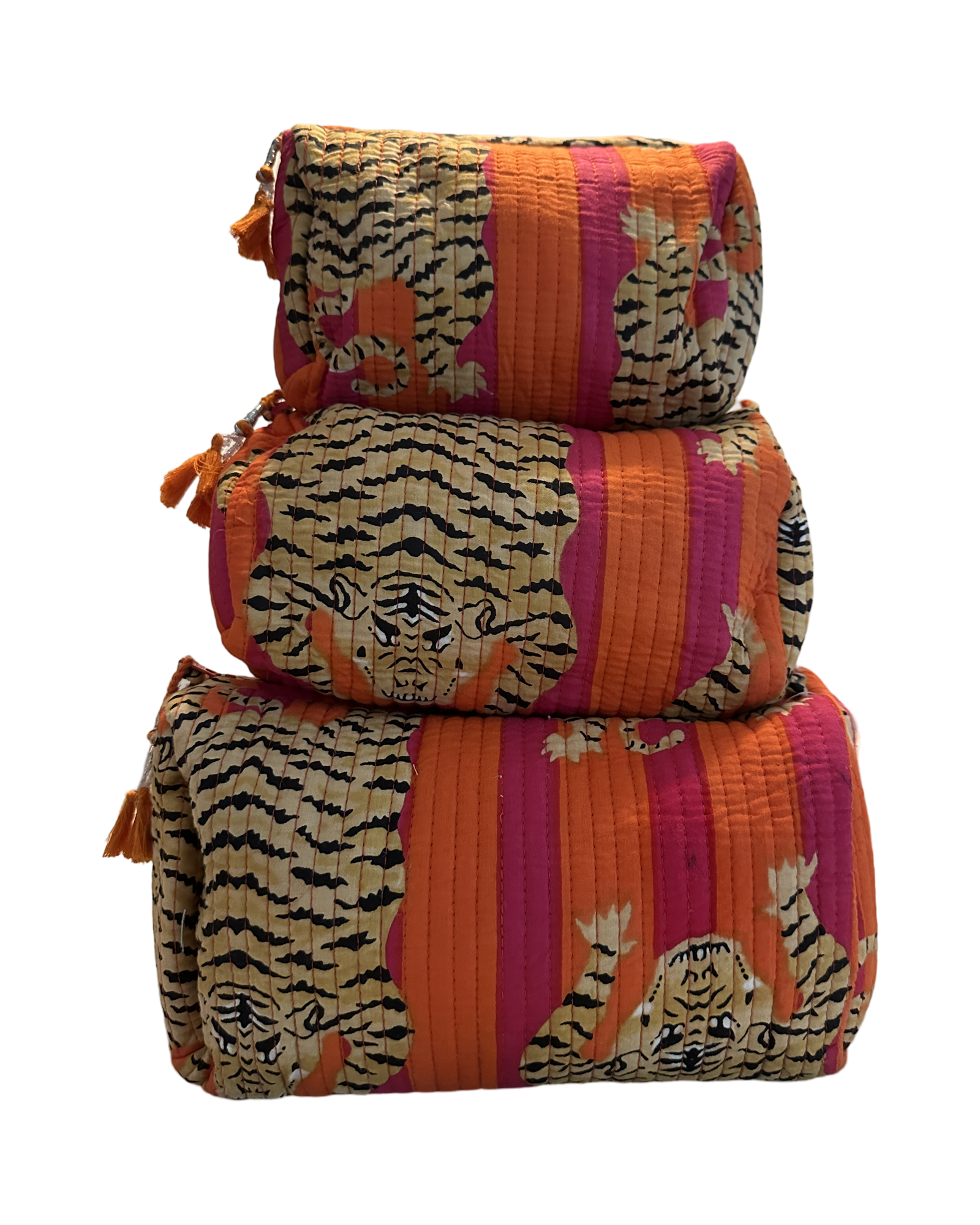 Quilted Toiletry Pouch Set Tiger 4